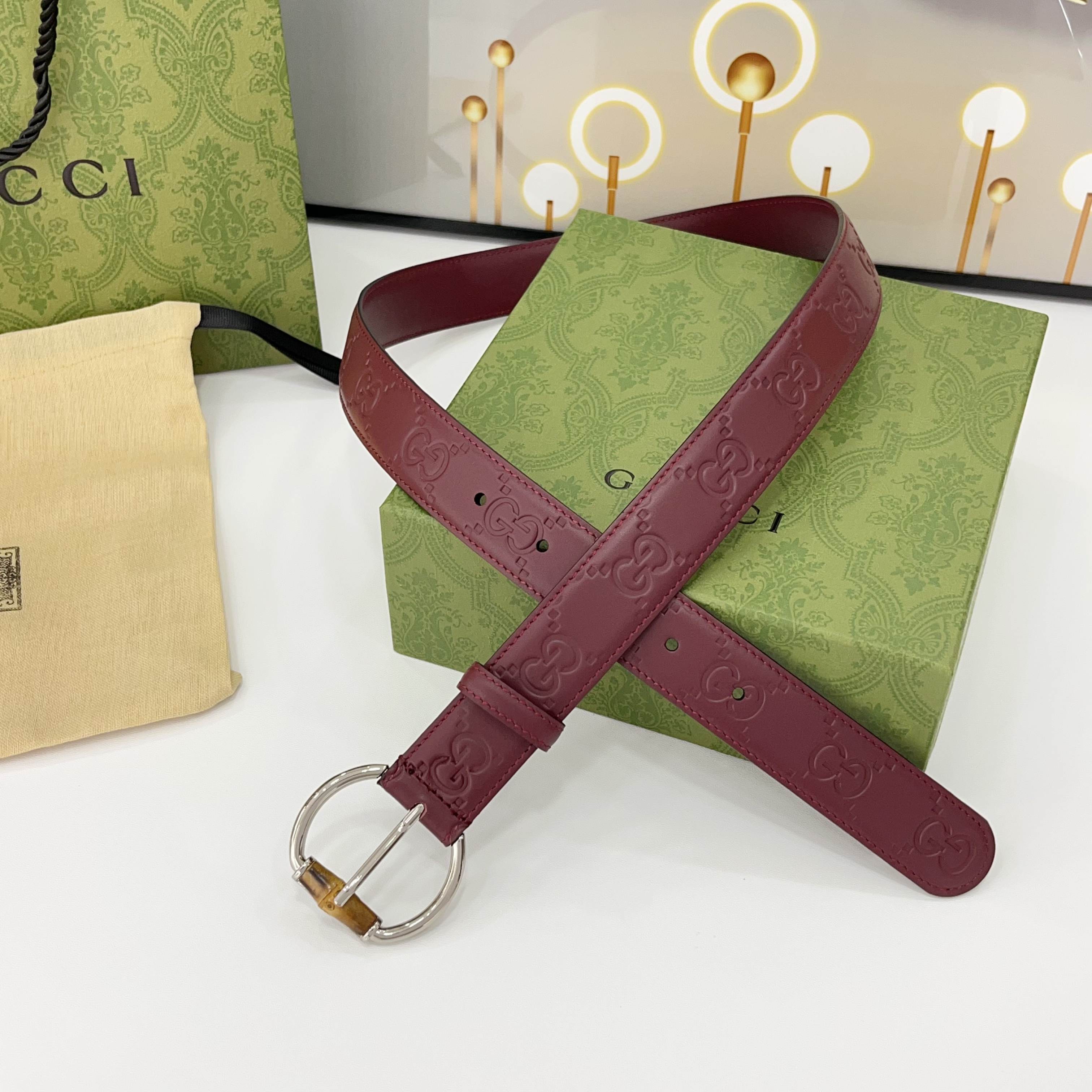 Gucci古驰  3.0cm
新款竹节针扣搭配双面头层牛皮腰带，时尚百搭
码数：75 80 85 90