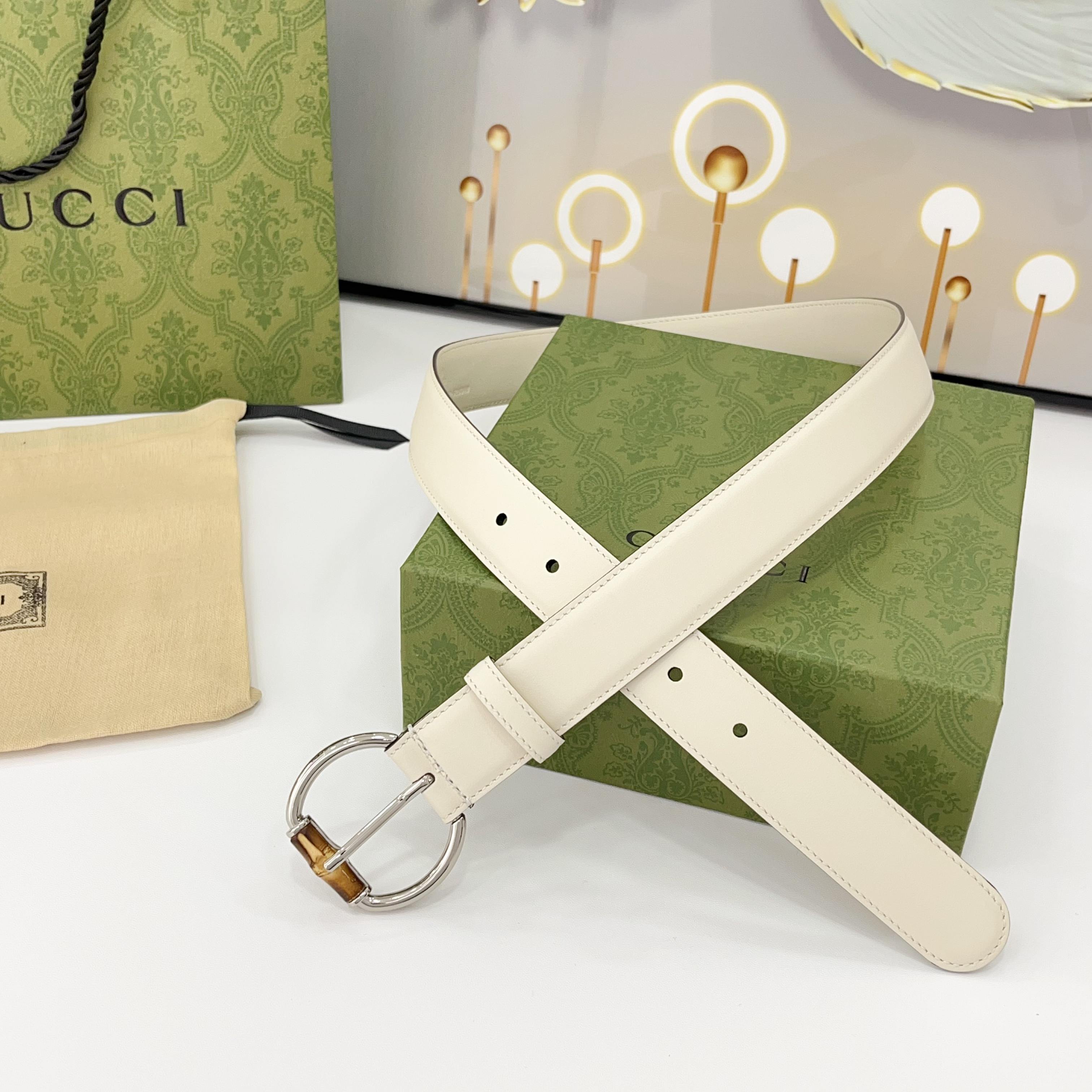  Gucci古驰  3.0cm
新款竹节针扣搭配双面头层牛皮腰带，时尚百搭
码数：75 80 85 90