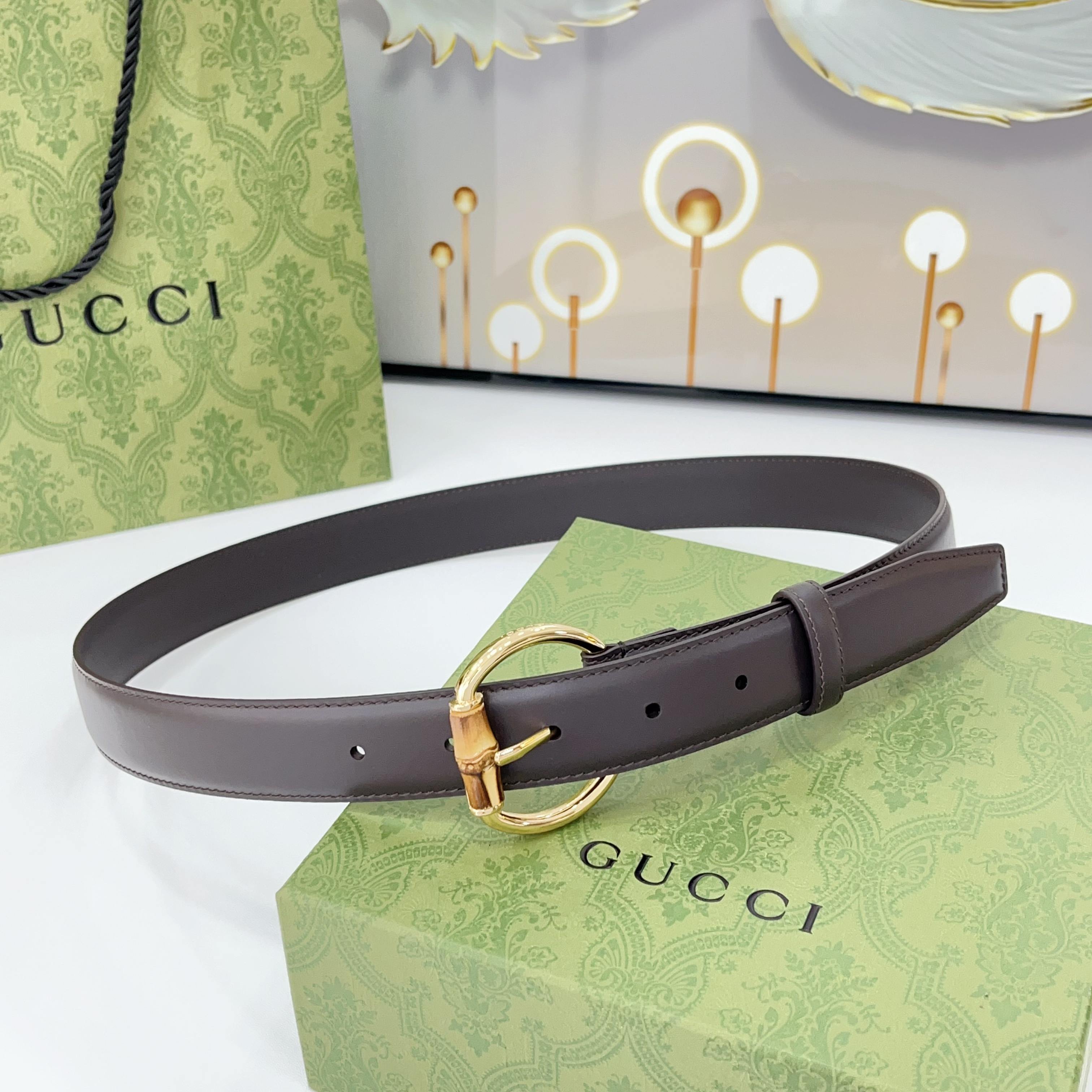  Gucci古驰  3.0cm
新款竹节针扣搭配双面头层牛皮腰带，时尚百搭
码数：75 80 85 90