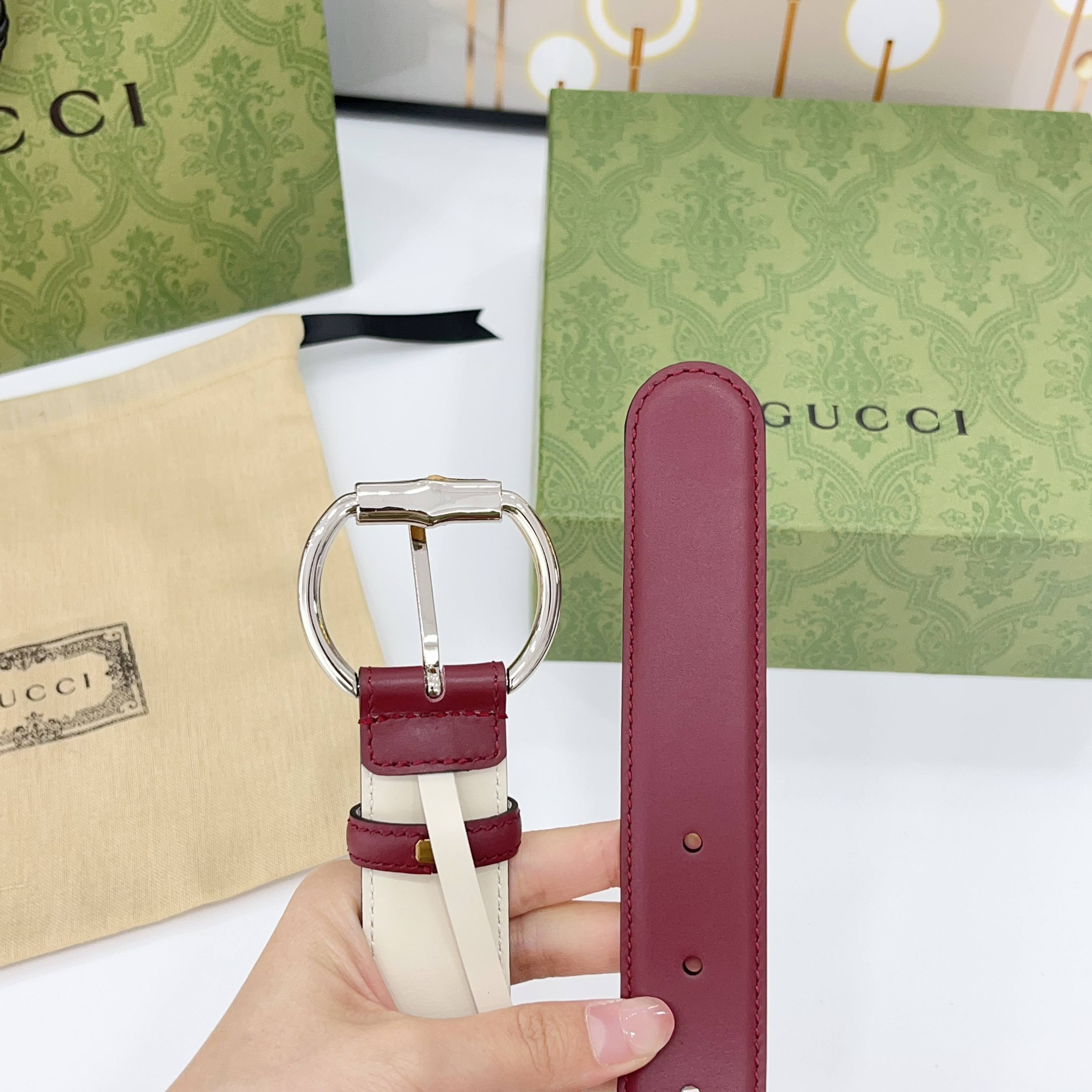 Gucci古驰  3.0cm
新款竹节针扣搭配双面头层牛皮腰带，时尚百搭
码数：75 80 85 90