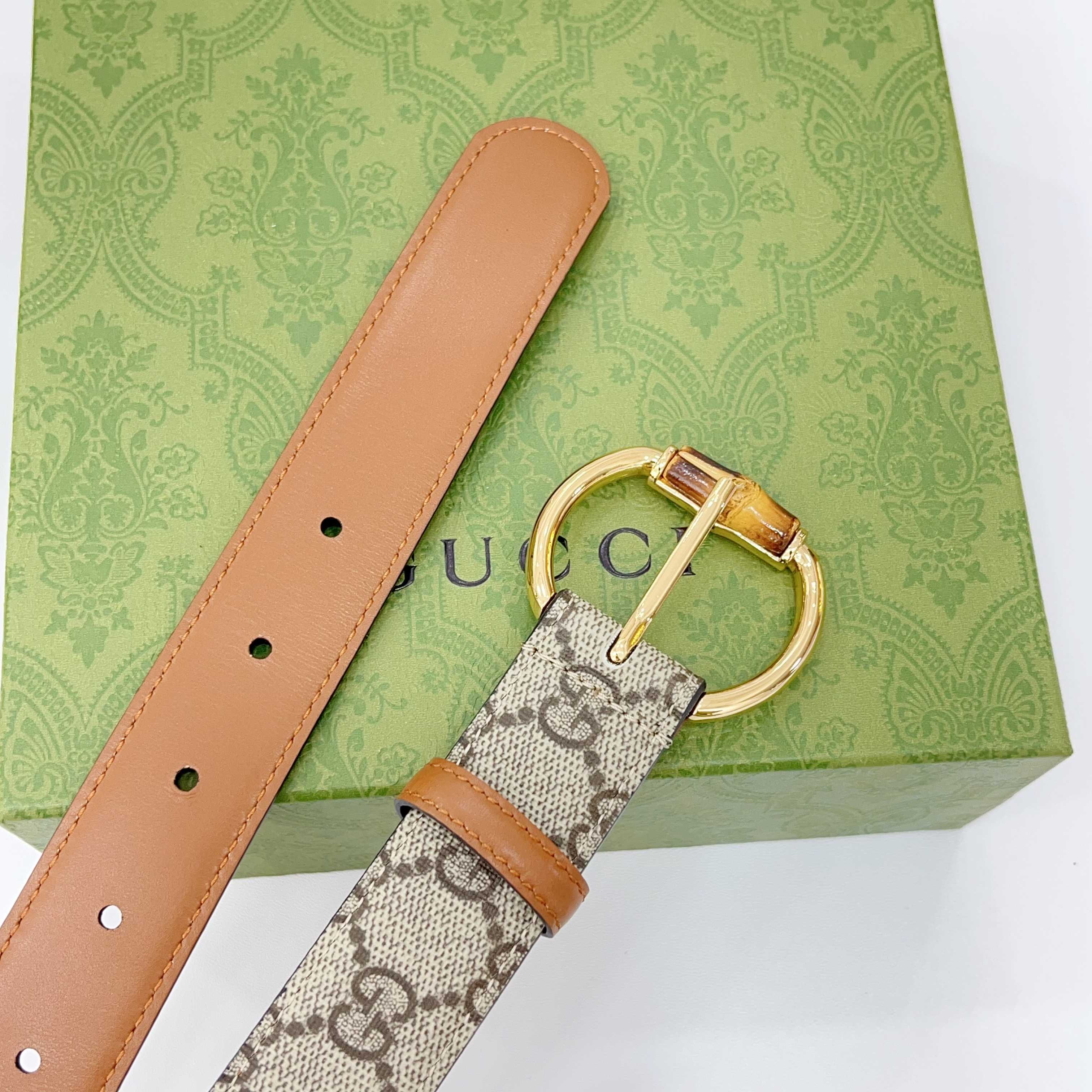  Gucci古驰  3.0cm
新款竹节针扣搭配双面头层牛皮腰带，时尚百搭
码数：75 80 85 90