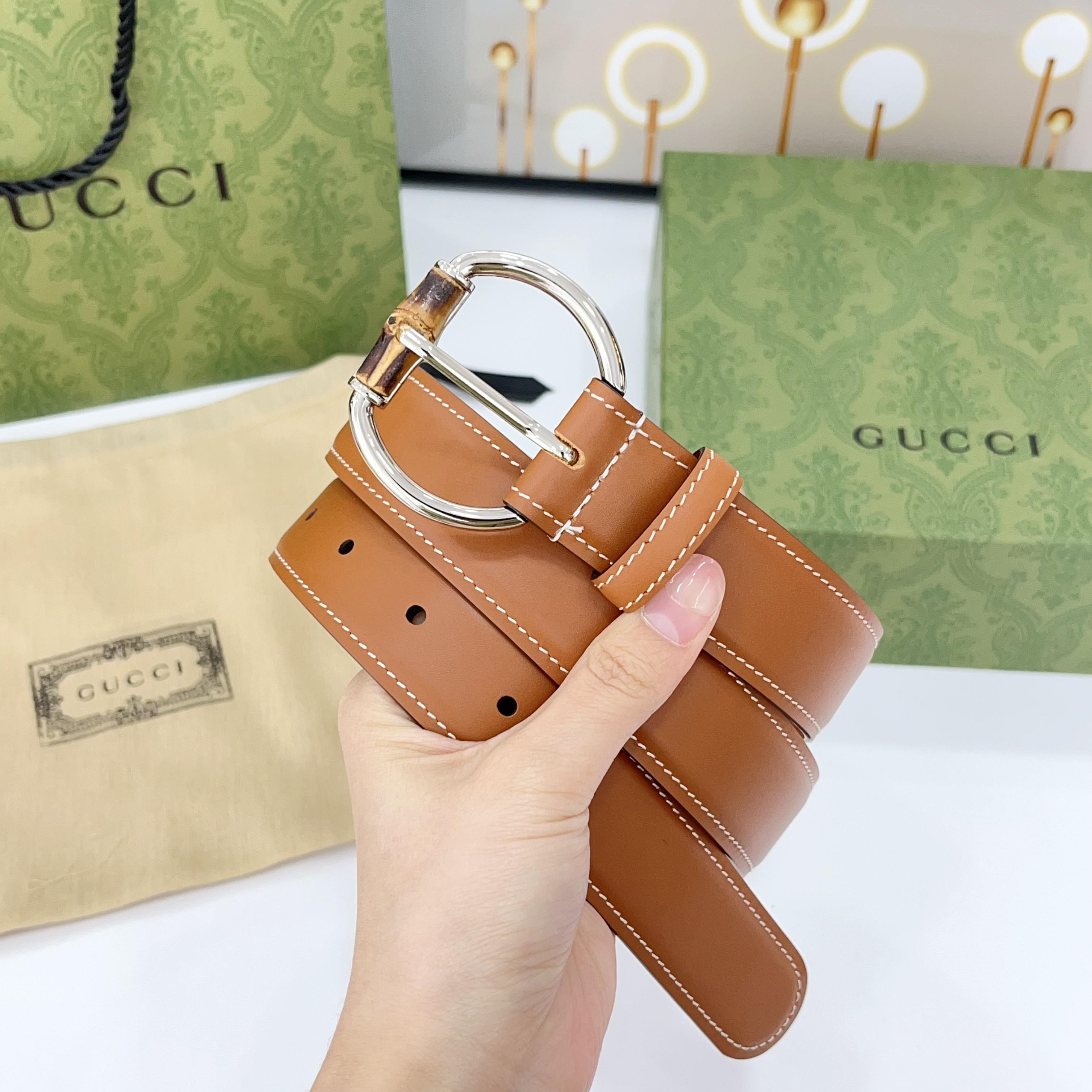  Gucci古驰  3.0cm
新款竹节针扣搭配双面头层牛皮腰带，时尚百搭
码数：75 80 85 90