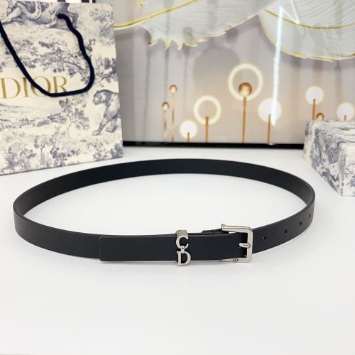 Dior 2.0cm Black Leather Belt with CD Buckle, Adjustable Length 1 Dior 2.0cm Black Leather Belt with CD Buckle, Adjustable Length