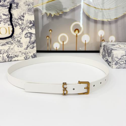 Dior 2.0cm White Leather Belt with Buckle, Adjustable Lengths 1 Dior 2.0cm White Leather Belt with Buckle, Adjustable Lengths