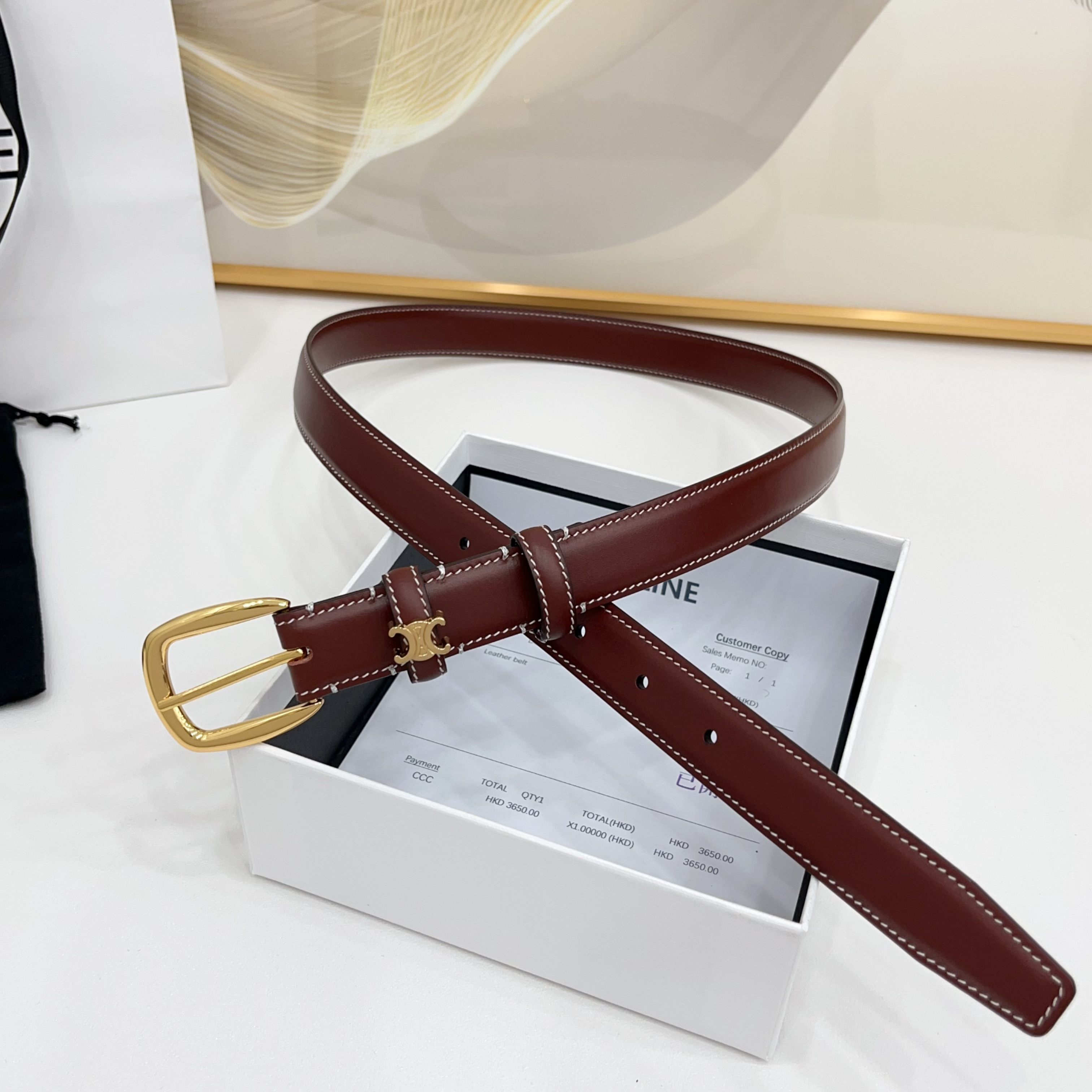 赛琳celine 凯旋门腰带2.5cm精品彩色带身 上新！双面小牛皮，质感细腻，丝滑，高端品质，做工精细