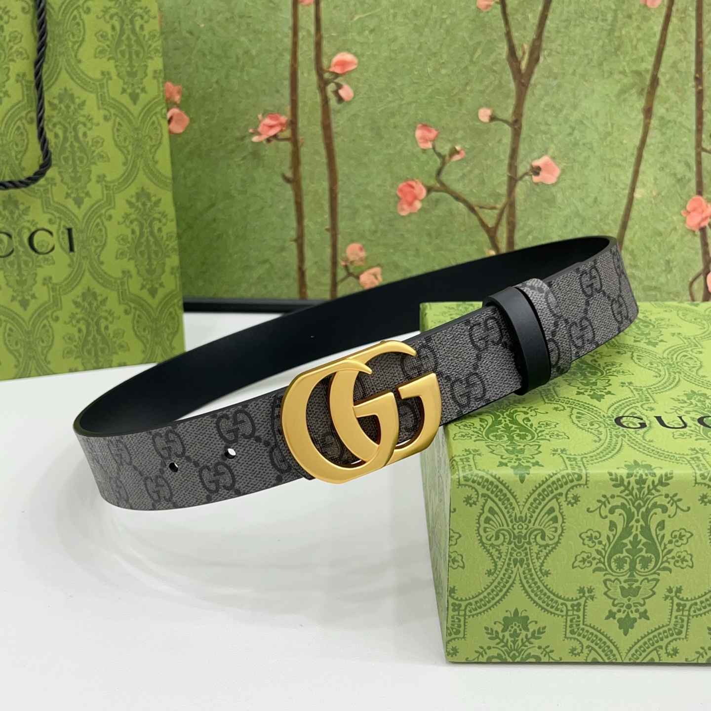 Gucci 3.5cm经典双G腰带｜新款