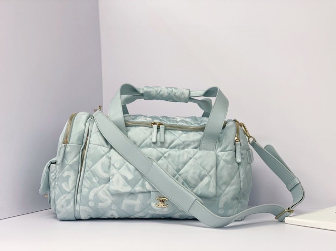Chanel Quilted Nylon Baby Diaper Bag Large, Light Blue - Limited Edition 1 Chanel Quilted Nylon Baby Diaper Bag Large, Light Blue - Limited Edition