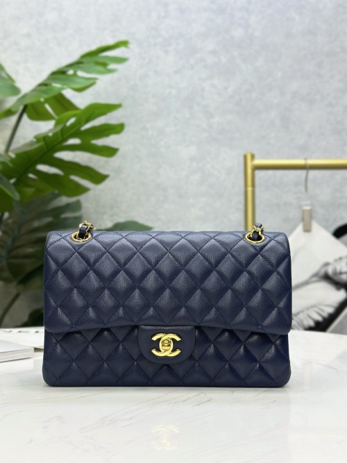 Chanel Classic Flap Bag, 25cm - Caviar Leather, Gold Hardware, Navy Blue 1 Chanel Classic Flap Bag, 25cm - Caviar Leather, Gold Hardware, Navy Blue