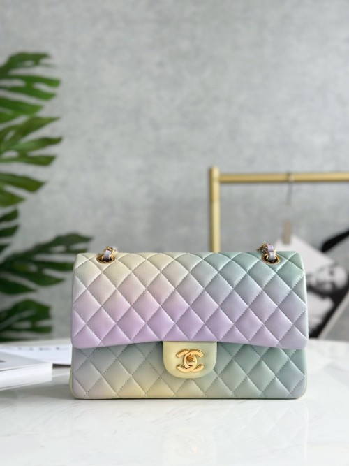 Chanel Classic Flap Bag, 25cm, Lambskin Leather, Rainbow Ombre 1 Chanel Classic Flap Bag, 25cm, Lambskin Leather, Rainbow Ombre