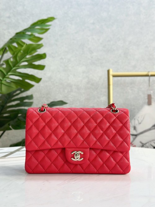 Chanel Classic Flap Bag, 25cm, Red Caviar Leather with Gold Hardware 1 Chanel Classic Flap Bag, 25cm, Red Caviar Leather with Gold Hardware