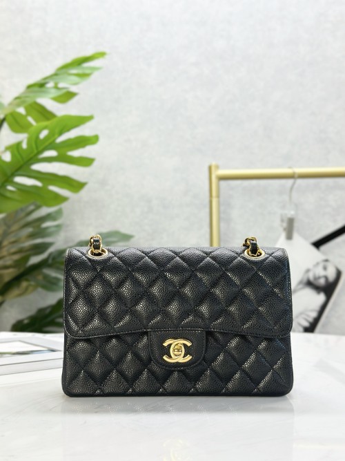 Classic Flap Bag, Black Caviar Leather with Gold Hardware, 23cm 1 Classic Flap Bag, Black Caviar Leather with Gold Hardware, 23cm