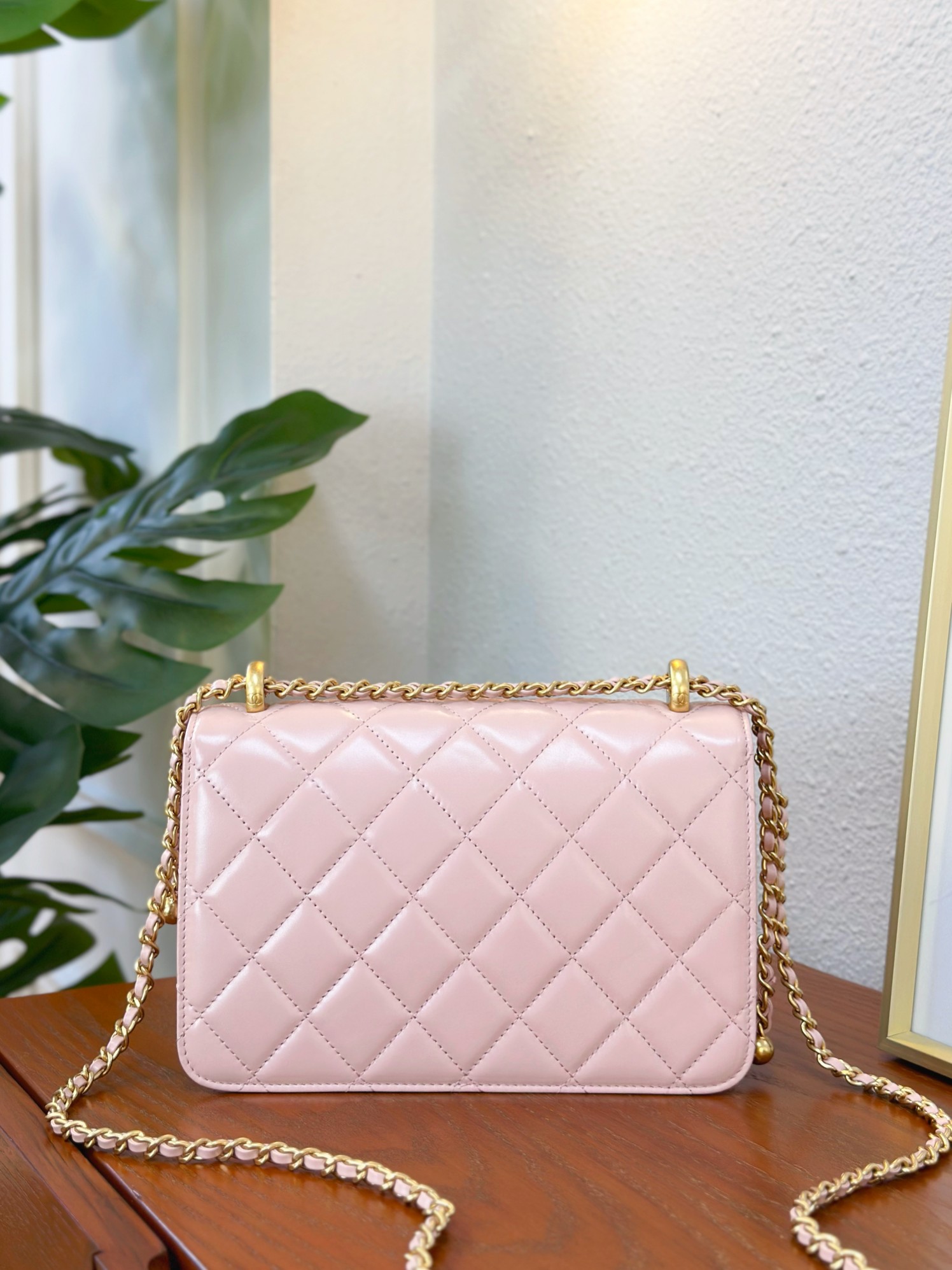 Chanell Gold Ball Chain Bag, Retro Leather, Adjustable Chain, 19*12*8cm 4 a1746867939332 4526