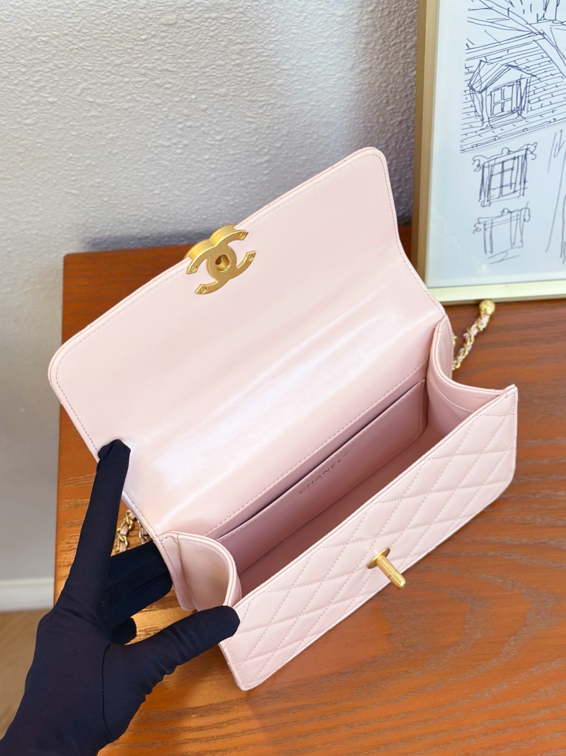 Chanell Gold Ball Chain Bag, Retro Leather, Adjustable Chain, 19*12*8cm 9 a1746867941184 4671