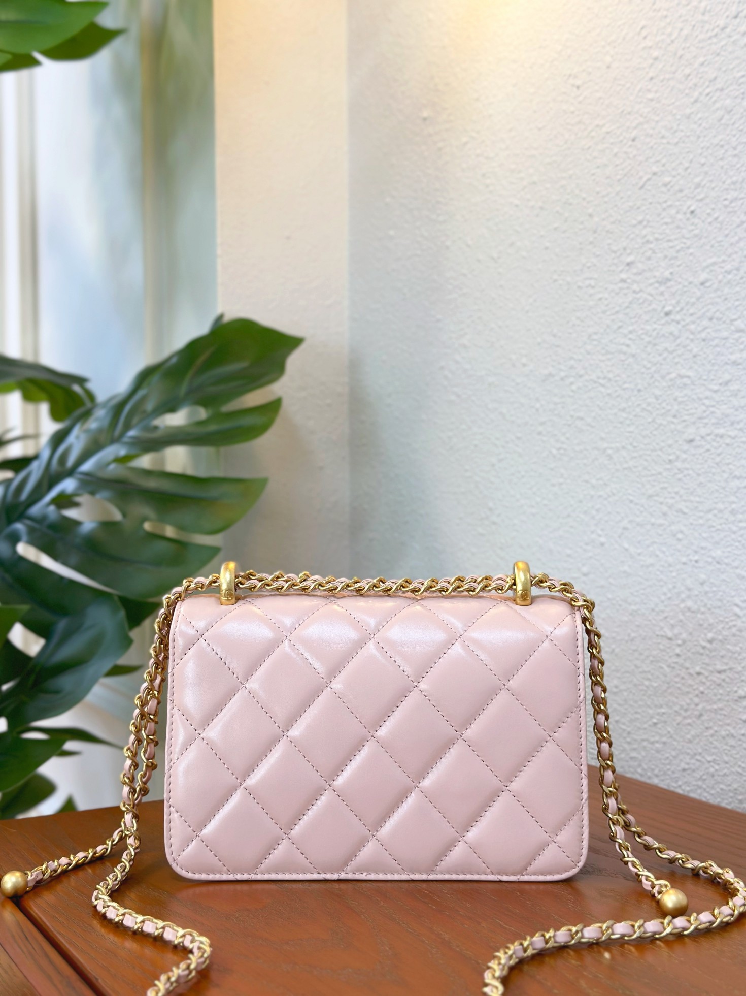 Chanell Double Gold Ball Chain Bag,Vintage Hardware,Adjustable Chain,19*12*8cm 4 a1746868100183 7651