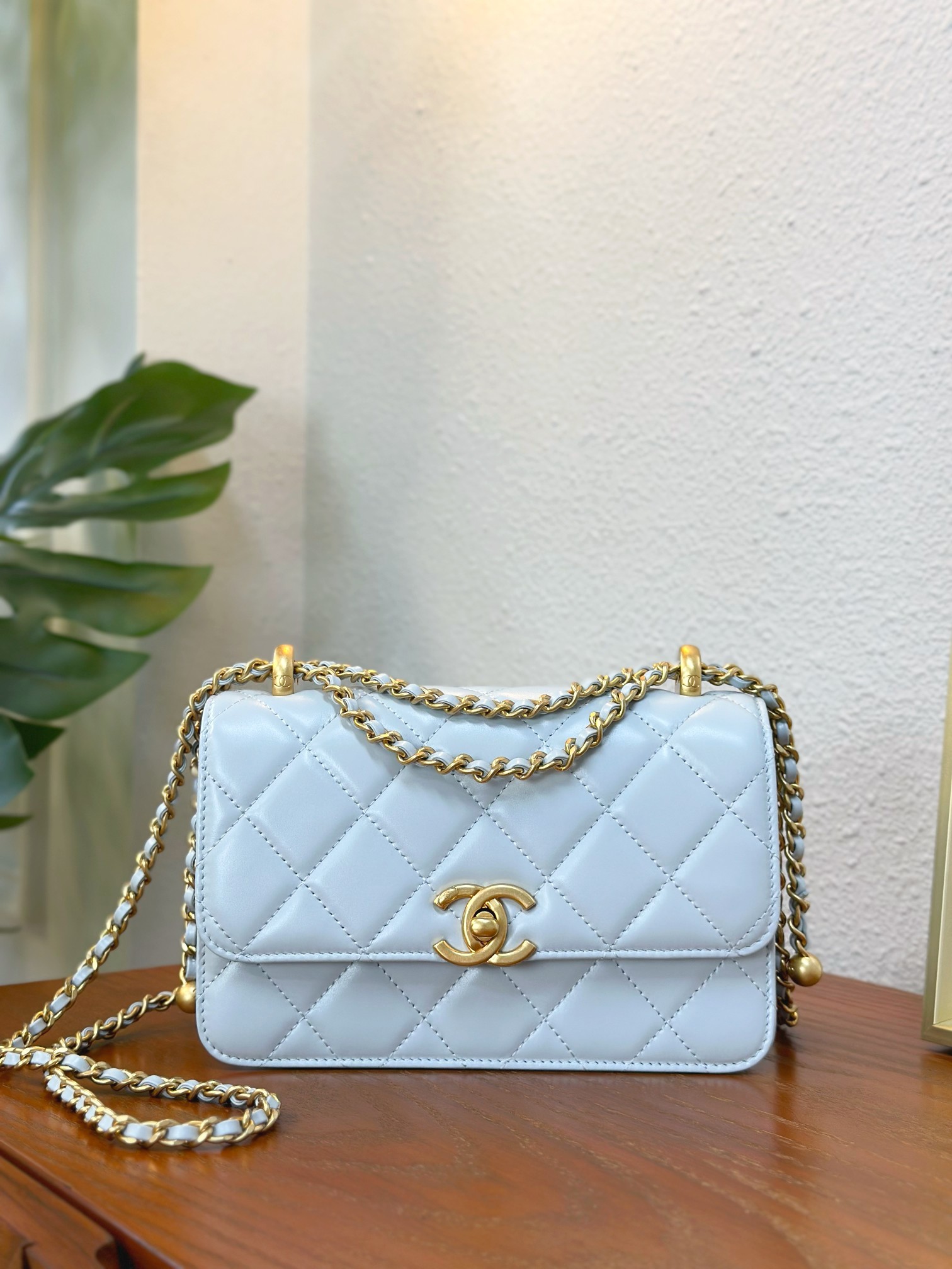 Chanell Gold Ball Chain Bag, Luxurious Leather, Adjustable Chain, Perfect Size 2 a1746870963709 4322