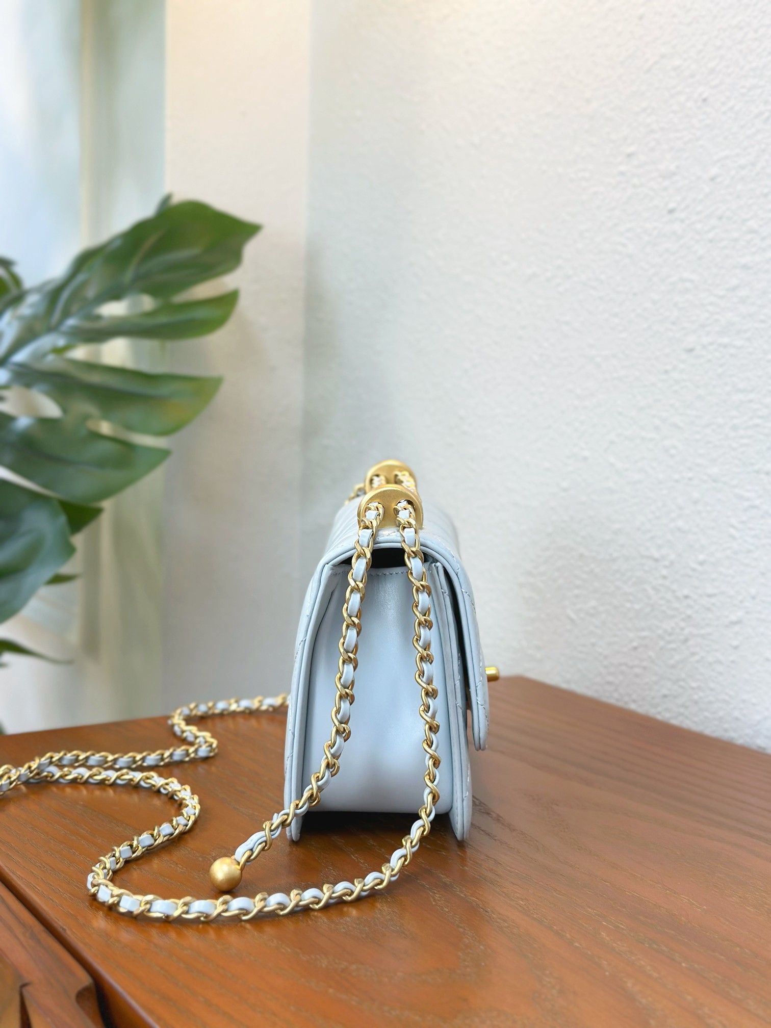 Chanell Gold Ball Chain Bag, Luxurious Leather, Adjustable Chain, Perfect Size 5 a1746870964037 8265