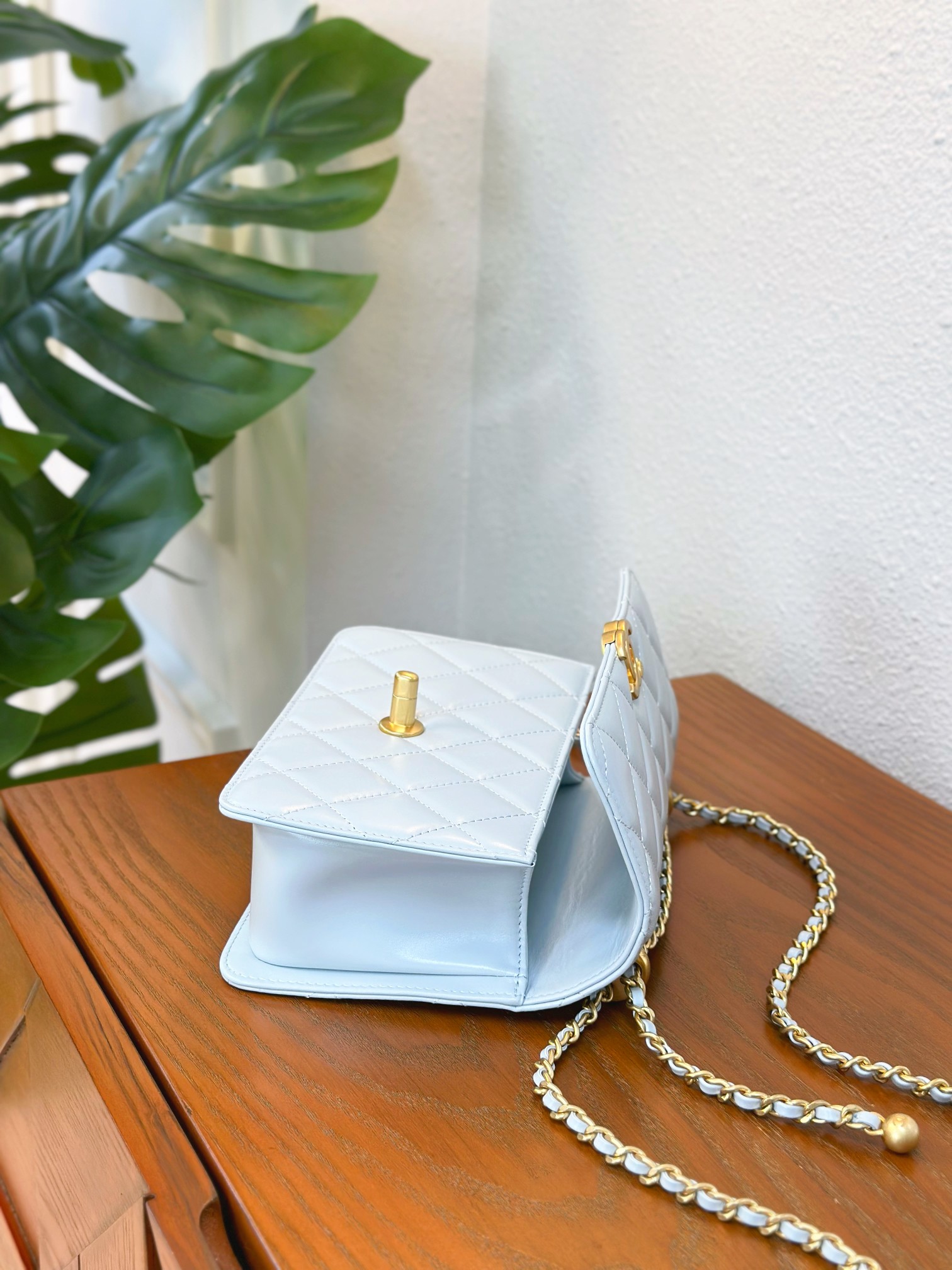 Chanell Gold Ball Chain Bag, Luxurious Leather, Adjustable Chain, Perfect Size 7 a1746870964129 6414