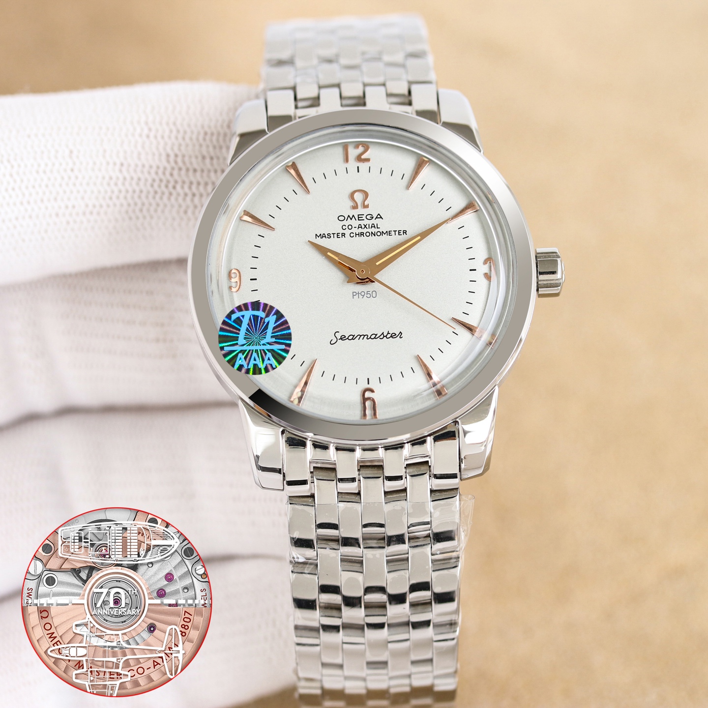 NO:662794,Gold and white at the same price, the OMEGA Seamaster 1948 watch is coming!  Welcome to taste!  Exclusively customized 8806 Master Chronometer integrated movement. The texture, structure, balance wheel position and hollowing are all consistent with the original version. The beauty of the operation is clearly visible, the travel time is accurate, and the power reserve is 55 hours. The case is made of 316L stainless steel, arched sapphire glass, and the interior is anti-reflective. The sapphire glass on the back is engraved with the words 'SEAMASTER' (Seamaster Series), 'LIMITED EDITLON' (Limited Edition) and the limited edition code.  The steel band fits perfectly with the lugs, and is waterproof to a depth of 50 meters, omega19860909金白同价 欧米茄 OMEGA 海马系列 1948腕表 重磅来袭！欢迎品鉴！ 独家定制8806至臻天文台一体机芯,纹理、结构、摆轮位置和镂空均与原版一致,运转美态清晰可见,走时精准,动力储蓄 55 小时. 表壳材质316L精钢,拱形蓝宝石玻璃,内部采用防反光处理.表背蓝宝石玻璃 刻有“SEAMASTER”（海马系列）“LIMITED EDITLON”（限量版）字样及限量编码 钢带与表耳完美吻合,防水深度50米,,omega,Watch