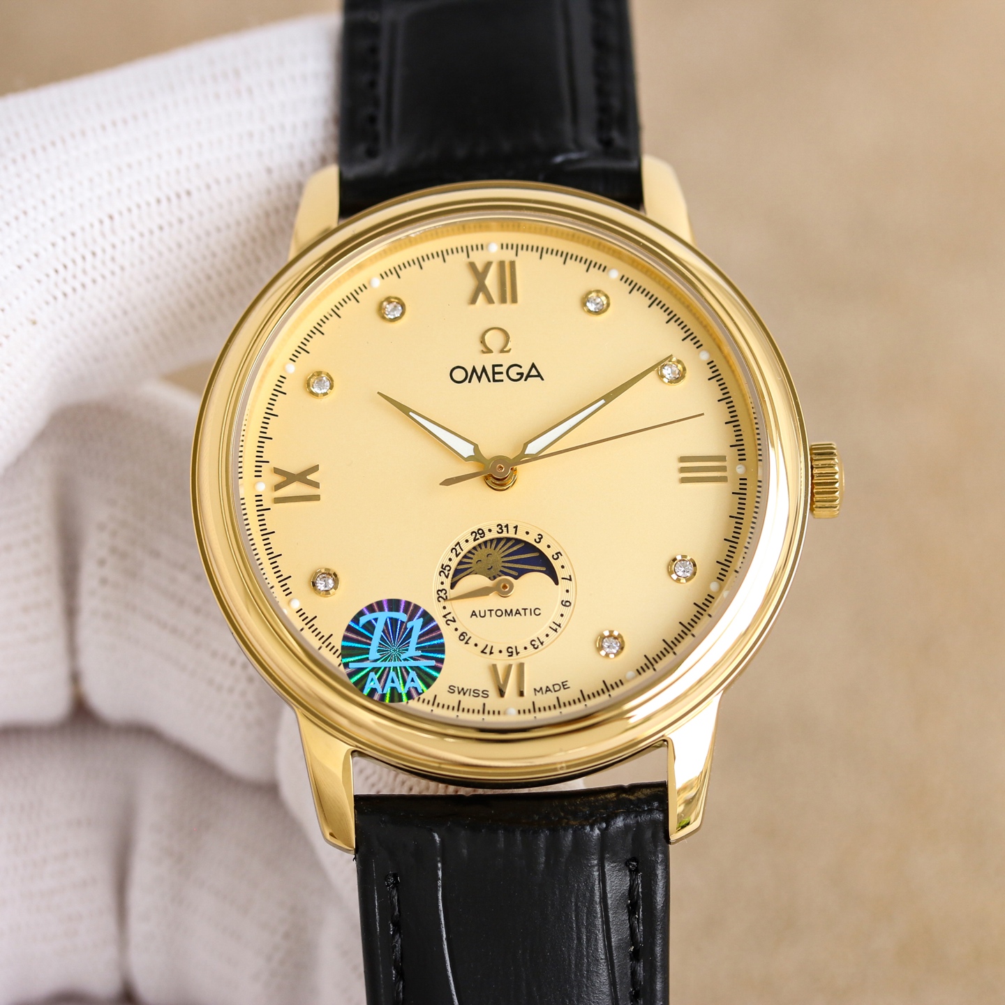 NO:764252,Platinum 2026 Omega Classic Moon Phase.  The Mingdian watch moon phase series adheres to Omega's consistent tradition and more beautifully combines the 6-digit calendar with the sun and moon astrology that is popular among watch lovers. Whether it is the classic and timeless dial design or the cool polygonal lines carved from stainless steel or rose gold, it is no exception. It also uses the Swiss ETA2824-3 movement.  ,Function 6-digit calendar large moon phase, table diameter 40. Sapphire glass. Italian calfskin. Original pin buckle.,,omega,cowhide19860909白金 2026欧米茄经典月相．名典腕表月相系列,秉持了欧米茄的一贯传统,更唯美的结合了6字位日历与被表友热捧的日月星相,无论是经典隽永的表盘设计,还是以精钢或玫瑰金雕凿的炫酷多边线条都不例外.更采用了瑞士ETA2824一3机芯 ,功能6字位日历大月相,表径40.蓝宝石玻璃.意大利小牛皮.原装针扣.,,omega,cowhide,Watch
