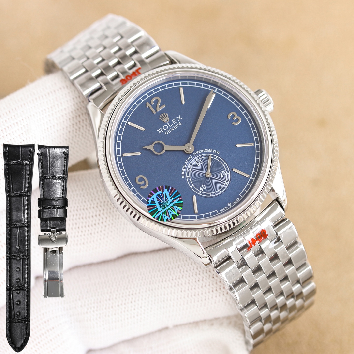 NO:764305,Platinum (comes with strap) Rolex  M52508 Perpetual, small seconds watch, the first back-back watch in the history of Rolex watchmaking, exclusively customized Cal.7140 original movement, the function and appearance are consistent with the original; the case adopts German CNC car wash composite five-axis linkage technology to restore the original data of the watch, and the original data buckle is made with heavy investment, which is more comfortable to wear. The leather strap and steel strap are interchangeable; the double pleated buckle is soft, delicate and textured, fits the wrist, and the steel strap is matched with automatic switch lugs, giving you a comfortable wearing feeling!  The size of the watch is 39×10mm. Welcome to appreciate it!  ,,rolex19860909白 金（送表带） 劳力士 M52508恒动型,小秒型腕表,劳力士制表有史以来第一款背底腕表,独家定制Cal.7140原装机芯,功能外表做到和原装一致；表壳引进德国CNC车洗复合五轴联动技术还原腕表原装数据,重金打造原装数据表扣,佩戴更舒适,皮带钢带互换通用；双褶扣,柔软细腻有质感,贴合手腕,钢带搭配自动开关生耳,给您带来舒适的佩戴感！ 腕表尺寸39×10mm 欢迎品鉴！,,rolex,Watch