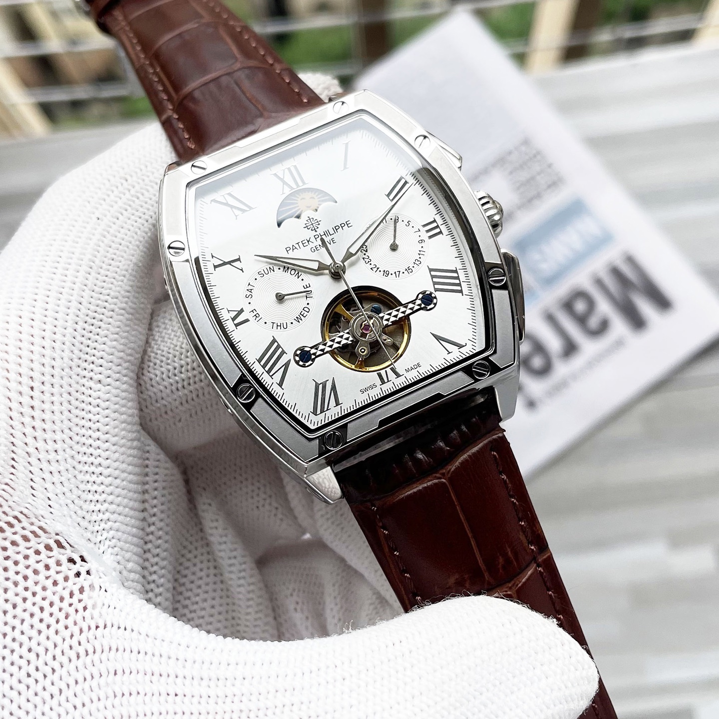 NO:820061,Platinum barrel new product shocking launch [latest] Patek Philippe multi-functional boutique, three-needle large flywheel design [type] boutique men's watch [strap] genuine cowhide strap [movement] high-end fully automatic mechanical movement [mirror] mineral strengthened glass (higher definition) elegant taste vast atmosphere unique ingenuity wrist treasure size diameter 42mm thick 12.5mm hot sale on the market!  Welcome to reprint!  ,,patek philippe,cowhide19860909白金 酒桶新品 震撼上市【最新】百达翡丽 多功能精品,三针大飞轮设计【类型】精品男士腕表【表带】真牛皮表带【机芯】高端全自动机械机芯【镜面】矿物质强化玻璃（更高清） 品味高雅 浩瀚大气 匠心独运 腕间瑰宝 尺寸直径42mm厚12.5mm热卖上市！欢迎转载！,,patek philippe,cowhide,Watch