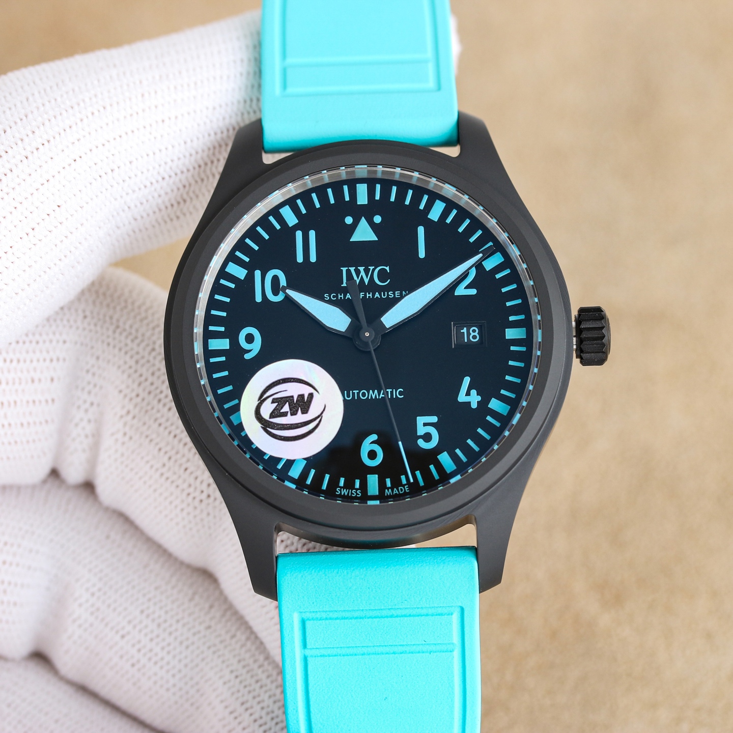 NO:820184,Quick release 2892 quick release [ZW’s new masterpiece and ingenious heritage IWC Pilot’s True Ceramic Series Watch] exclusive customized version!  The three-hand calendar 41MM watch is launched in a black, white and blue dial version, using a minimalist black and white contrast to present a sharper visual style. It adopts a newly developed 'luminous digital dial' to greatly improve the reading experience at night. It is equipped with an original imported -2892 self-winding movement with a swing frequency of 28800vph and a power reserve of 72 hours.  The original case is made of ceramic integrated, which is wear-resistant and corrosion-resistant, and its texture is comparable to the original. The original titanium buckle is paired with a black fabric strap, and the exquisitely polished titanium metal bottom is decorated with an embossed pattern, giving it a three-dimensional personality!  ZW boutiques are on sale in limited edition, welcome to taste!  You will get a pair of your choice (belt-cloth tape-tape) upon placing an order,,iwc19860909快拆 2892快拆【ZW全新力作匠心传承IWC万国飞行员真陶瓷系列腕表】独家定制版本！ 大三针日历41MM腕表,推出黑色白色蓝色表盘版本,采用极简的黑白对比呈现更犀利的视觉风格. 采用全新研发的「夜光数字表盘」,大幅提高夜间的读时体验. 搭载原装进口-2892自动上链机芯,摆频28800vph,动力储备72小时. 原壳采用陶瓷一体化,耐磨抗腐蚀,质感媲美原装,原版钛扣搭配黑色织物表带,精品打磨钛金属表底装饰浮雕图案,立体个性！ ZW精品限量发售,欢迎品鉴！ 下单即送（皮带-布带-胶带）任选一副,,iwc,Watch