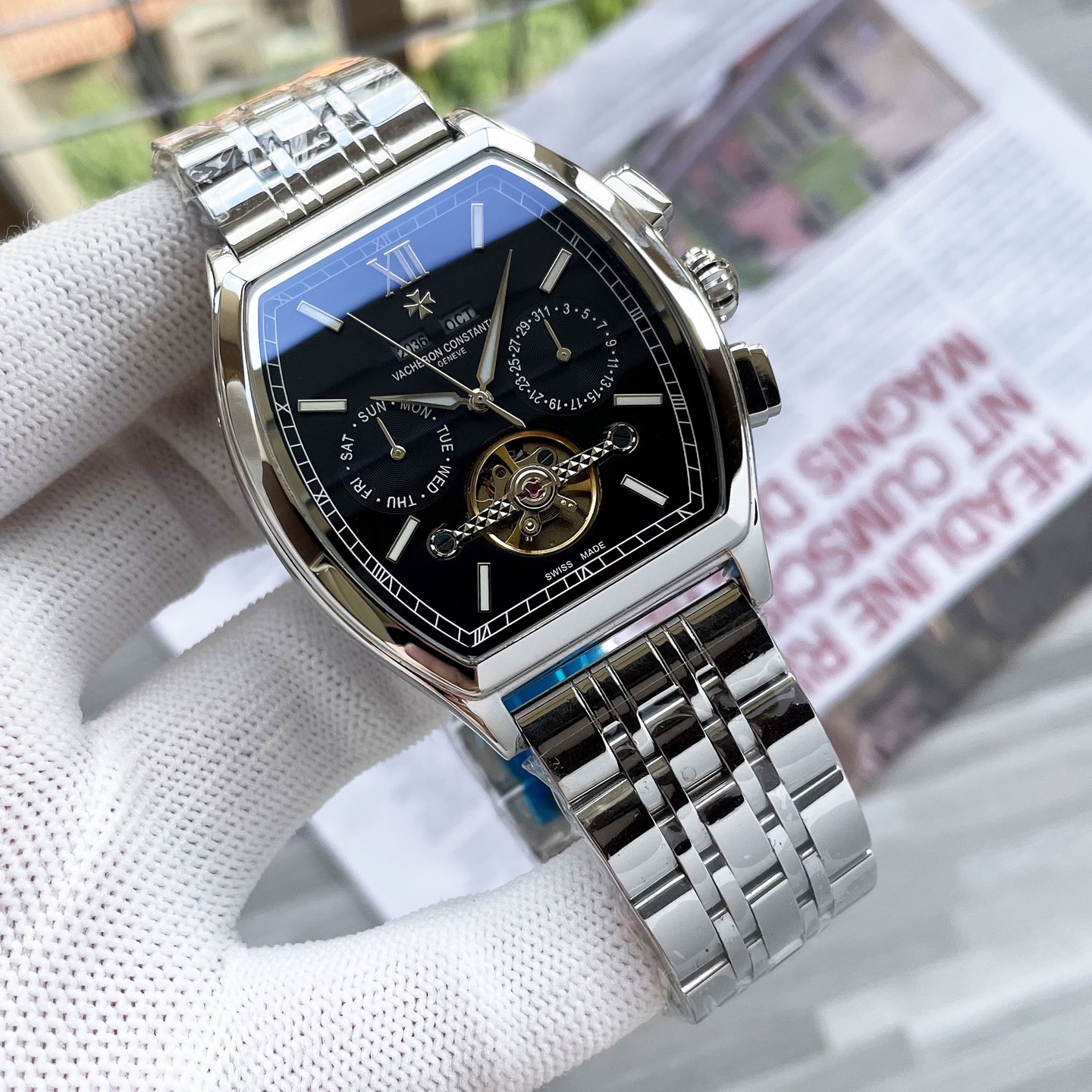 NO:850628,[Top-quality products produced by famous Swiss watches] Platinum barrel new products shocking launch [Latest] Vacheron Constantin multi-functional boutique, three-needle large flywheel design [Type] boutique men's watch [strap] genuine cowhide strap [movement] high-end fully automatic mechanical movement [mirror] mineral-strengthened glass (higher definition) elegant taste vast atmosphere unique ingenuity wrist treasure size 42mm diameter 12.5mm thick hot sale on the market!  Welcome to reprint!  ,,vacheron,cowhide19860909【名匠瑞表出品顶级】 白金 酒桶新品 震撼上市【最新】江诗丹顿 多功能精品,三针大飞轮设计【类型】精品男士腕表【表带】真牛皮表带【机芯】高端全自动机械机芯【镜面】矿物质强化玻璃（更高清） 品味高雅 浩瀚大气 匠心独运 腕间瑰宝 尺寸直径42mm厚12.5mm热卖上市！欢迎转载！,,vacheron,cowhide,Watch
