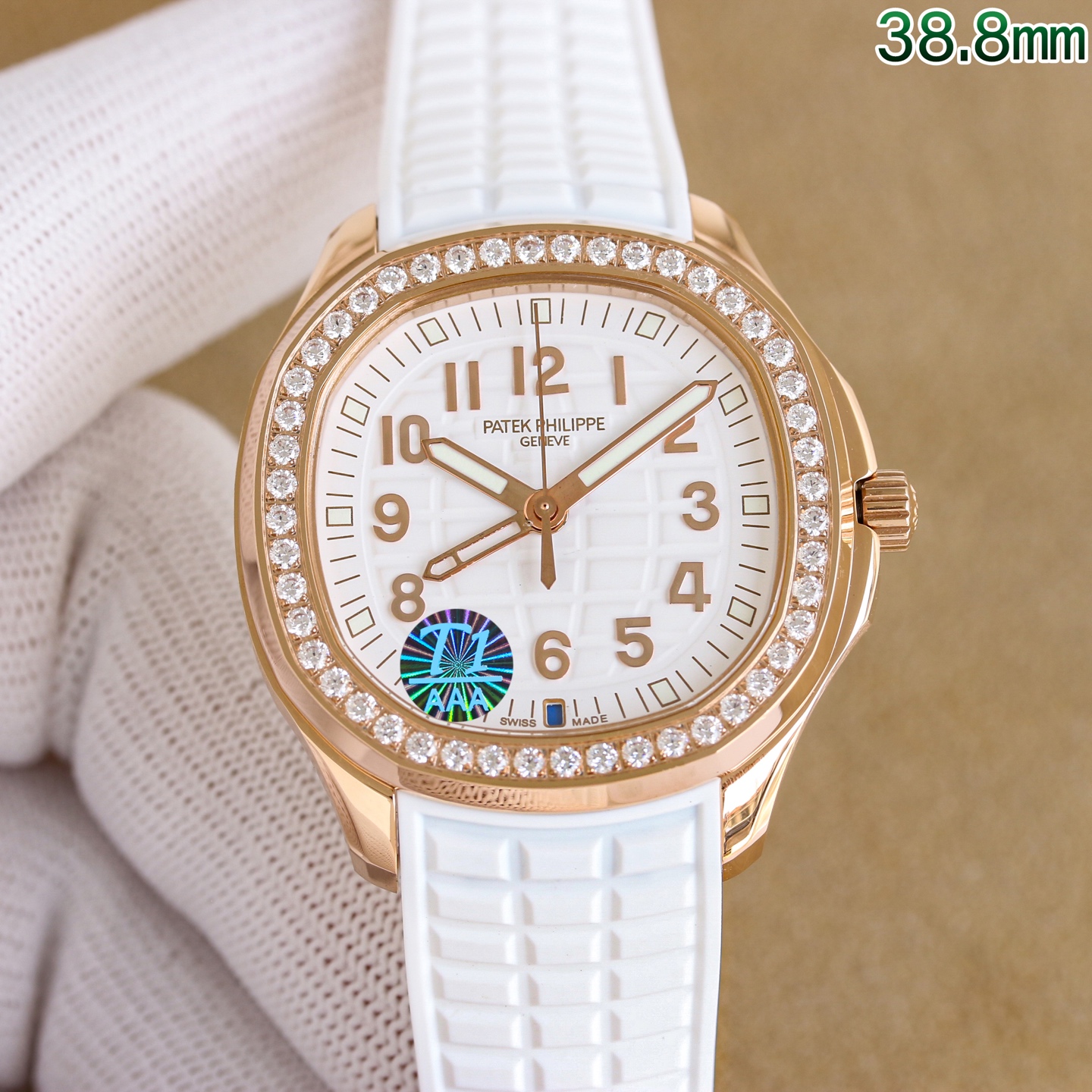 NO:896030,White gold with diamonds plus 50 GR new Patek Philippe Grenade AQUANAUT series mechanical watch, 5167A/5168G/5167R series watch/diameter 38.8mm/thickness 8.9mm/equipped with Cal. imported modified 324SC movement.,,patek philippe19860909白 金 钻加50 GR 新款 百达翡丽手雷AQUANAUT系列机械腕表,5167A/5168G/5167R系列腕表/直径38.8mm/厚度为8.9毫米/搭载Cal.进口改324SC机芯.,,patek philippe,Watch