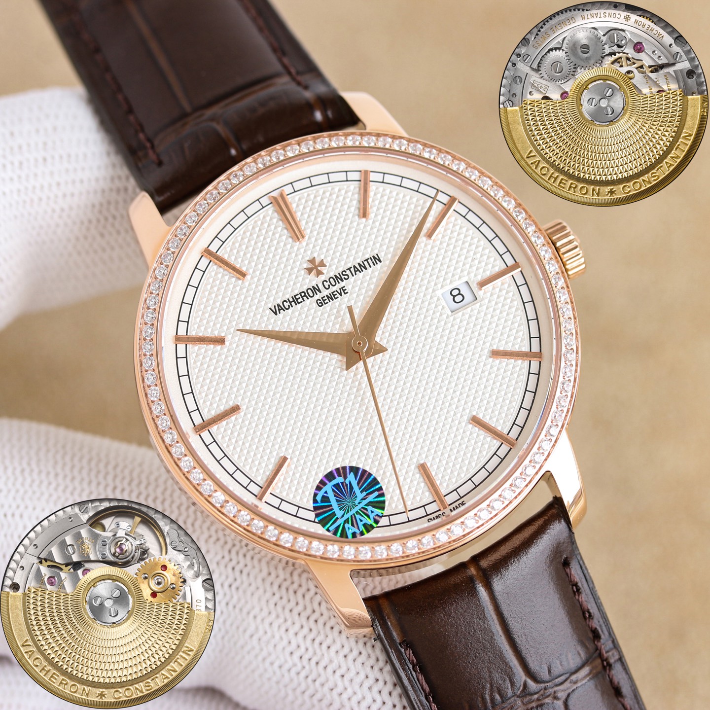 NO:943017,Platinum Diamond 50 New Vacheron Constantin Heritage Three-hand Series Table Diameter 40mm  The 87172/000R-9302 watch fully inherits the essence of Vacheron Constantin watchmaking, the classic three-hand. It is equipped with a Vacheron Constantin automatic winding movement, and the movement of the watch can be seen from the back. The original Italian cowhide pin buckle. The baton hour markers and the orbital minute scale fully demonstrate the elegance of the Vacheron Constantin brand.,,vacheron,cowhide19860909白 金 钻50 新款 江诗丹顿传袭大三针系列 表径40mm 87172/000R-9302腕表充分传承到了江诗丹顿制表精华,经典三针.搭载江诗丹顿自动上链机芯,可从背透看到手表的机芯.意大利牛皮原装针扣.棒状时标针搭配轨道式分钟刻度将江诗丹顿这个品牌的优雅也完全展现出来了.,,vacheron,cowhide,Watch