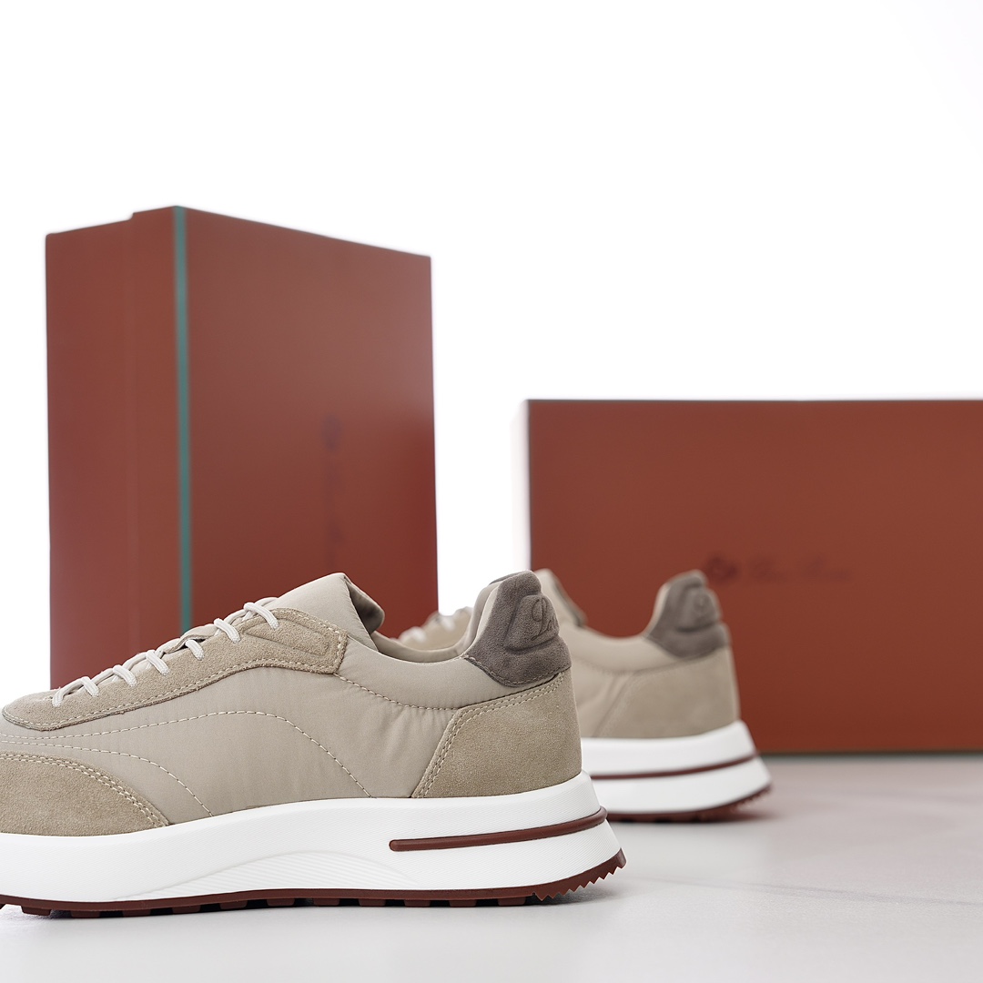 Loro Piana Men's Elastic Fabric Sneakers with Suede and Cushioning 6 i1735107585 2084 4