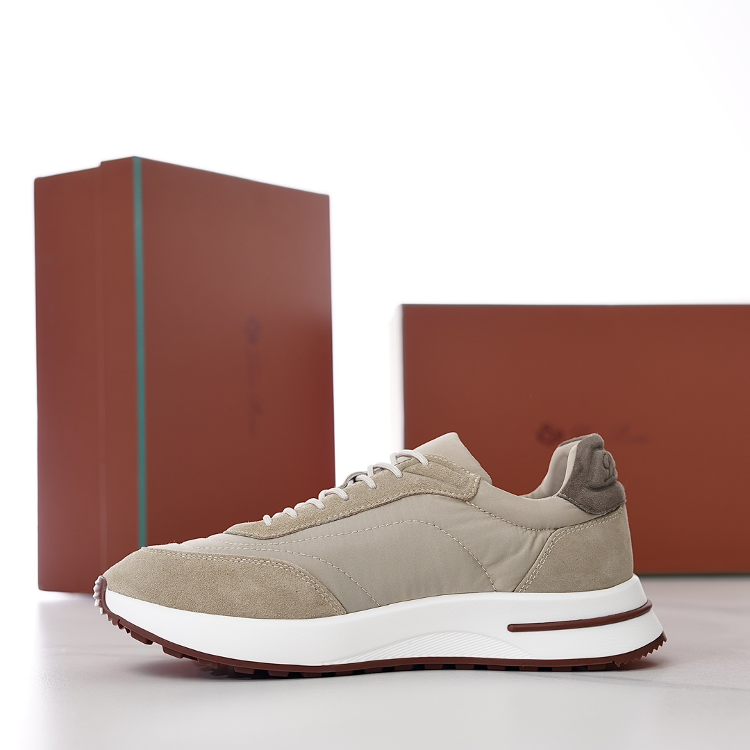 Loro Piana Men's Elastic Fabric Sneakers with Suede and Cushioning 5 i1735107585 3849 6