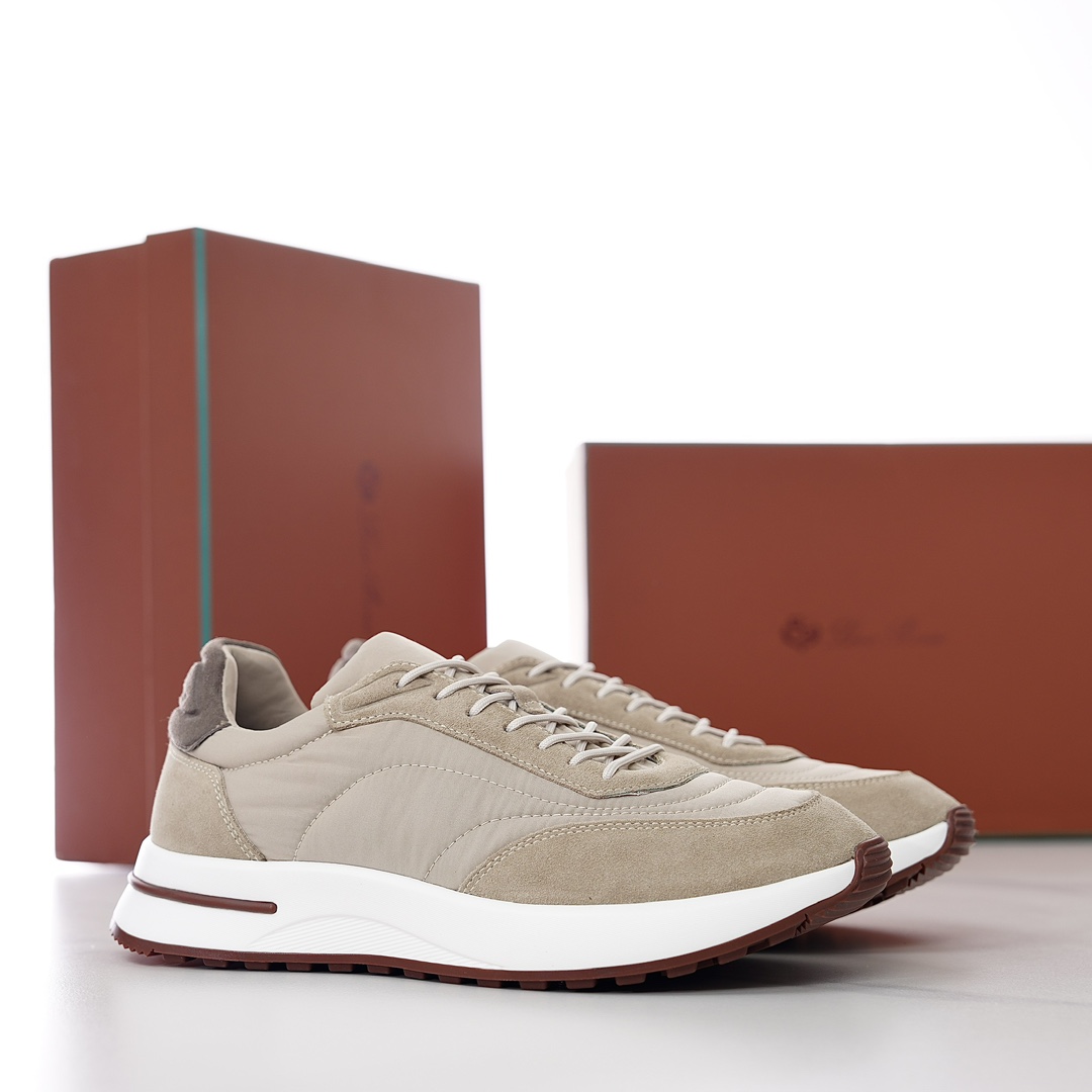 Loro Piana Men's Elastic Fabric Sneakers with Suede and Cushioning 3 i1735107585 4381 3
