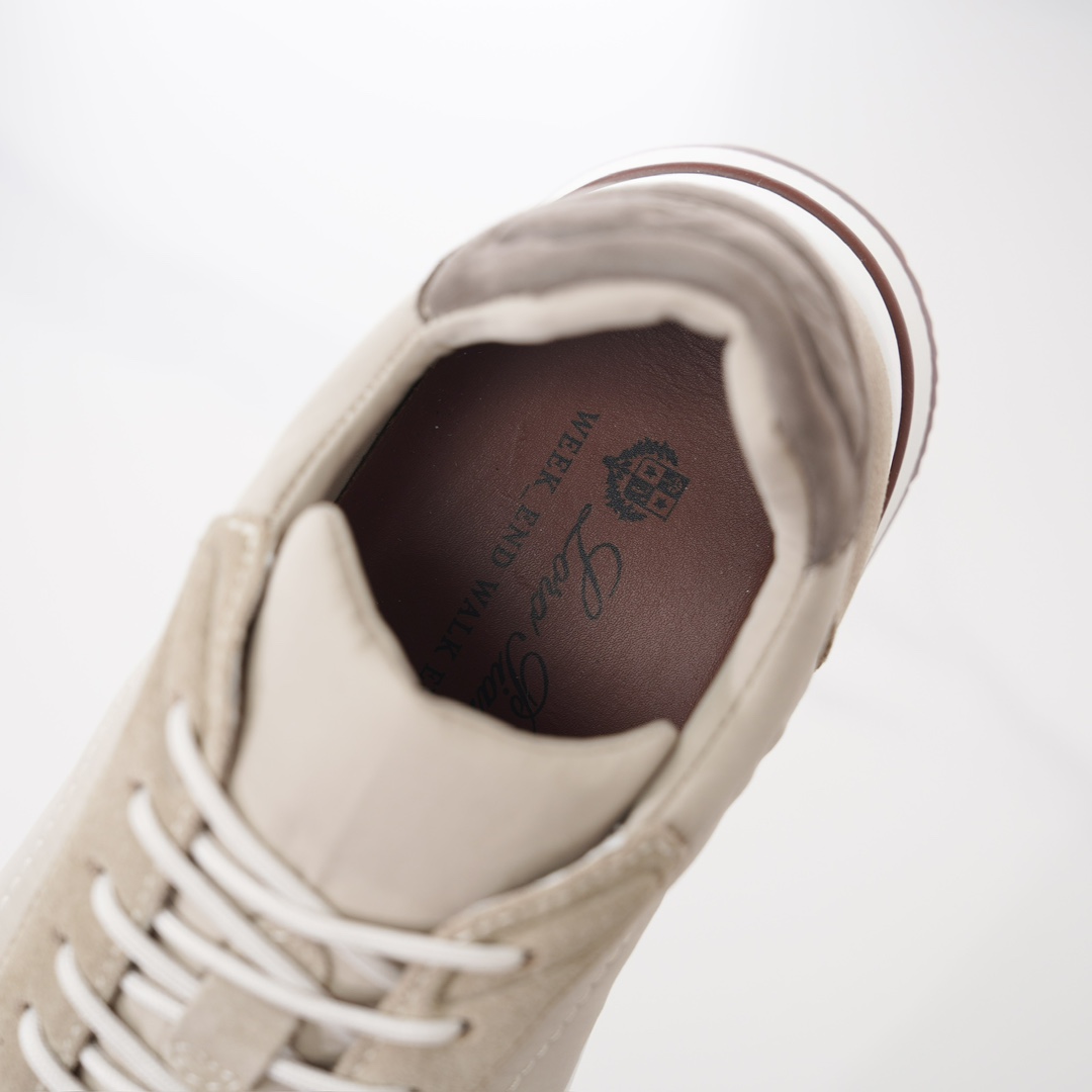 Loro Piana Men's Elastic Fabric Sneakers with Suede and Cushioning 10 i1735107585 7394 7