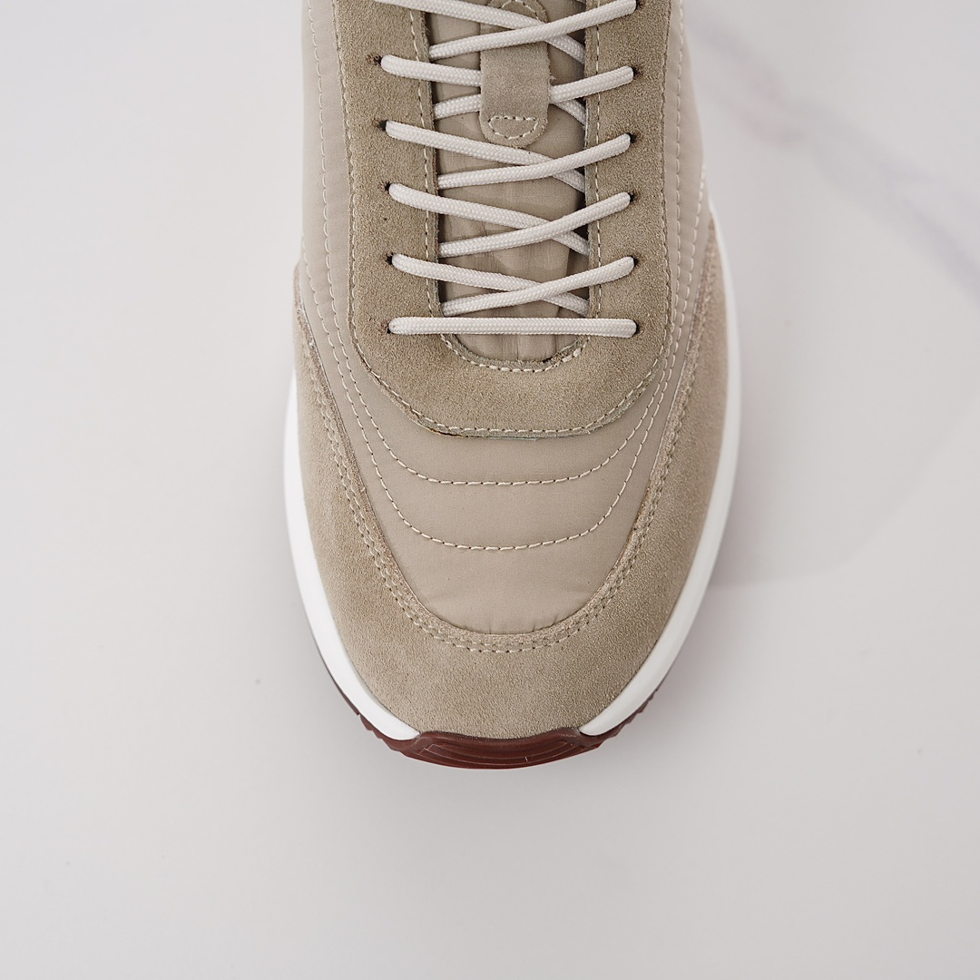 Loro Piana Men's Elastic Fabric Sneakers with Suede and Cushioning 9 i1735107585 8882 8