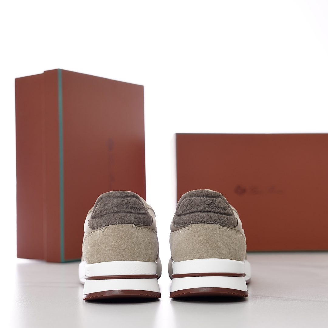 Loro Piana Men's Elastic Fabric Sneakers with Suede and Cushioning 7 i1735107585 9128 1