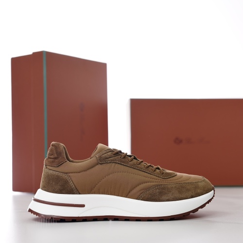Loro Piana Men's Sesia Sneaker in Beige Fabric and Suede, Sizes 39-44 1 Loro Piana Men's Sesia Sneaker in Beige Fabric and Suede, Sizes 39-44