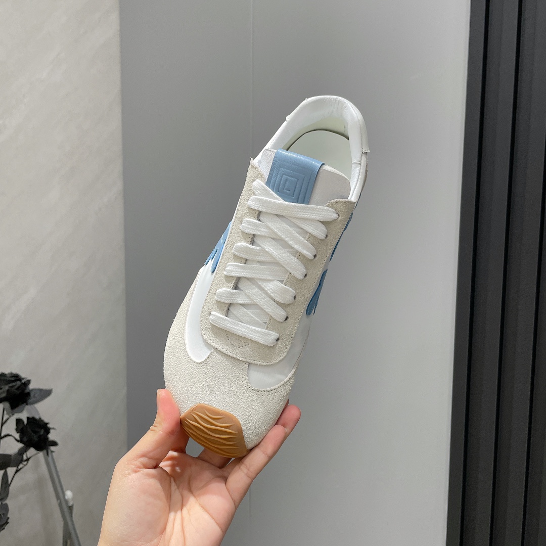 LOEWE Round Toe Suede and Leather Sneakers Designer Fashion Love Shoes 8 i1742455224 2166 4