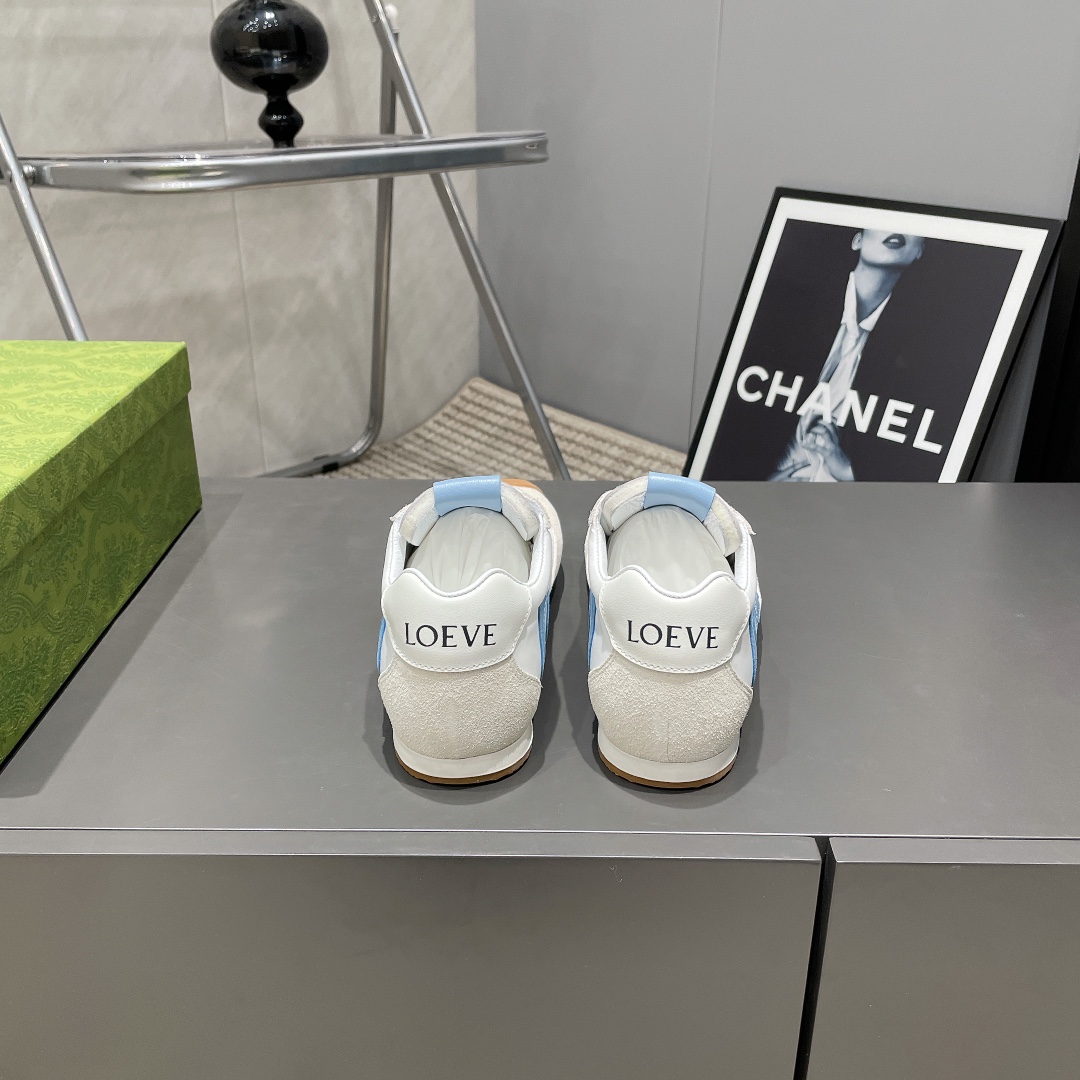 LOEWE Round Toe Suede and Leather Sneakers Designer Fashion Love Shoes 9 i1742455224 3514 5