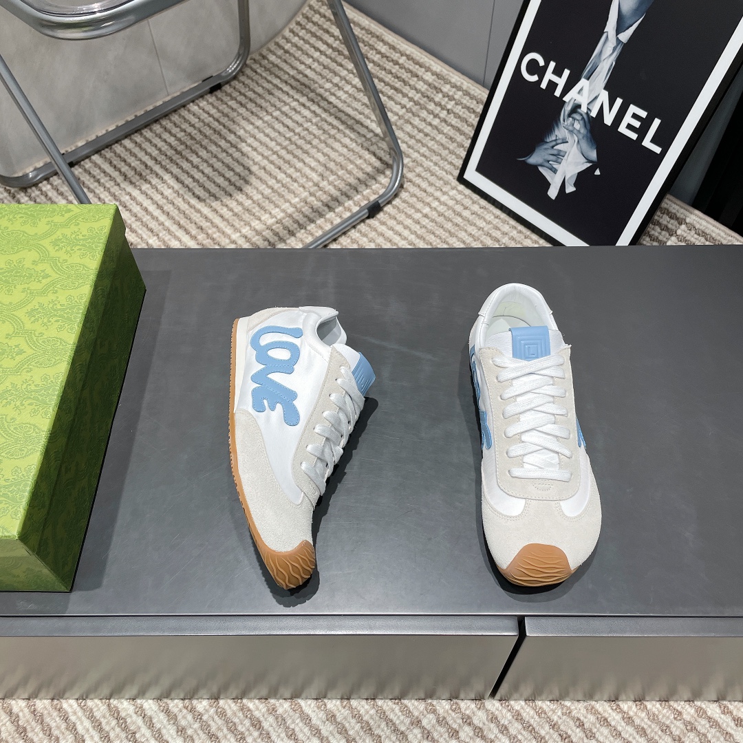 LOEWE Round Toe Suede and Leather Sneakers Designer Fashion Love Shoes 6 i1742455224 4150 8