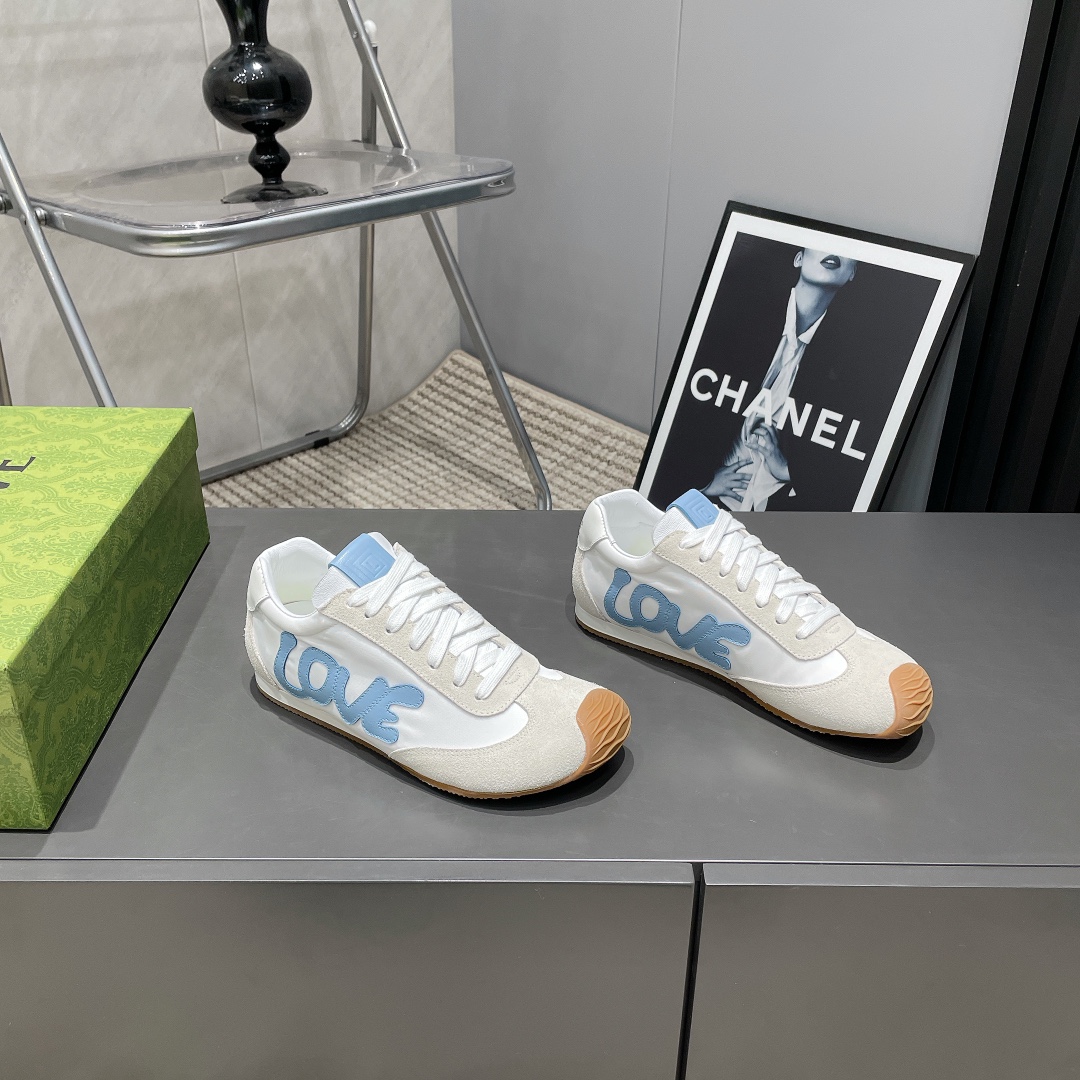 LOEWE Round Toe Suede and Leather Sneakers Designer Fashion Love Shoes 4 i1742455224 4888 6