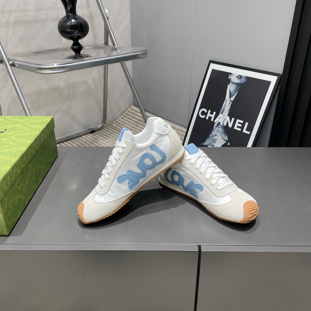 LOEWE Round Toe Suede and Leather Sneakers Designer Fashion Love Shoes 5 i1742455224 5308 3