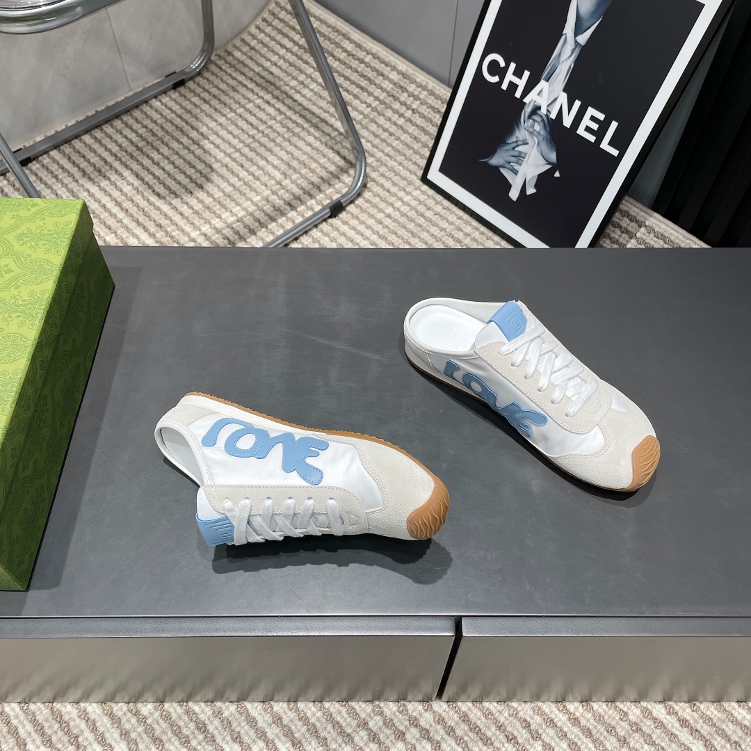 LOEWE Love Mule Sneakers Round Toe Suede and Leather German Trainer Shoes 7 i1742455447 5948 8