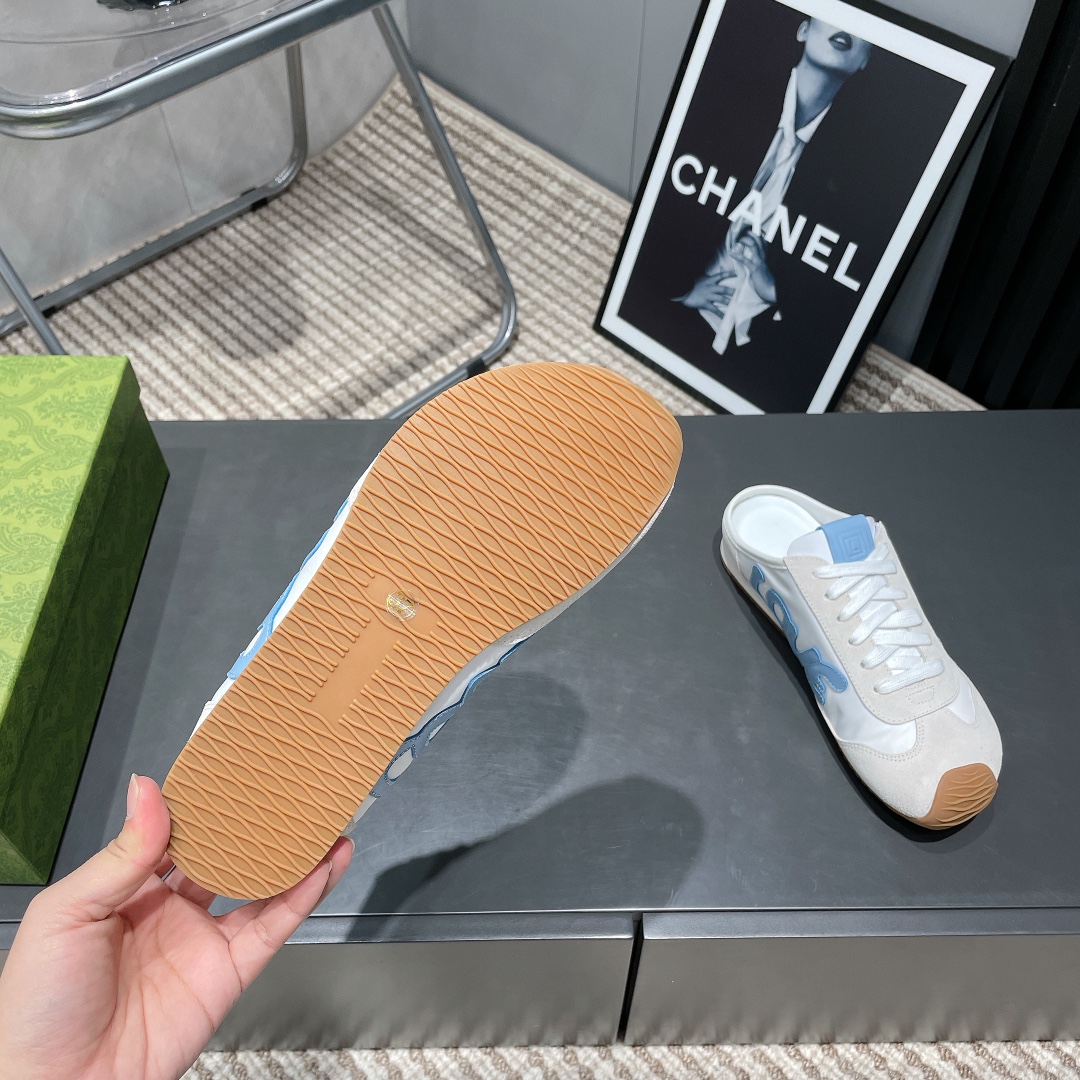 LOEWE Love Mule Sneakers Round Toe Suede and Leather German Trainer Shoes 10 i1742455447 6858 4