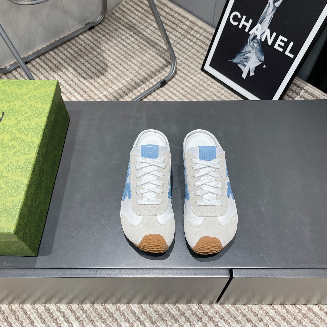 LOEWE Love Mule Sneakers Round Toe Suede and Leather German Trainer Shoes 3 i1742455447 7210 1