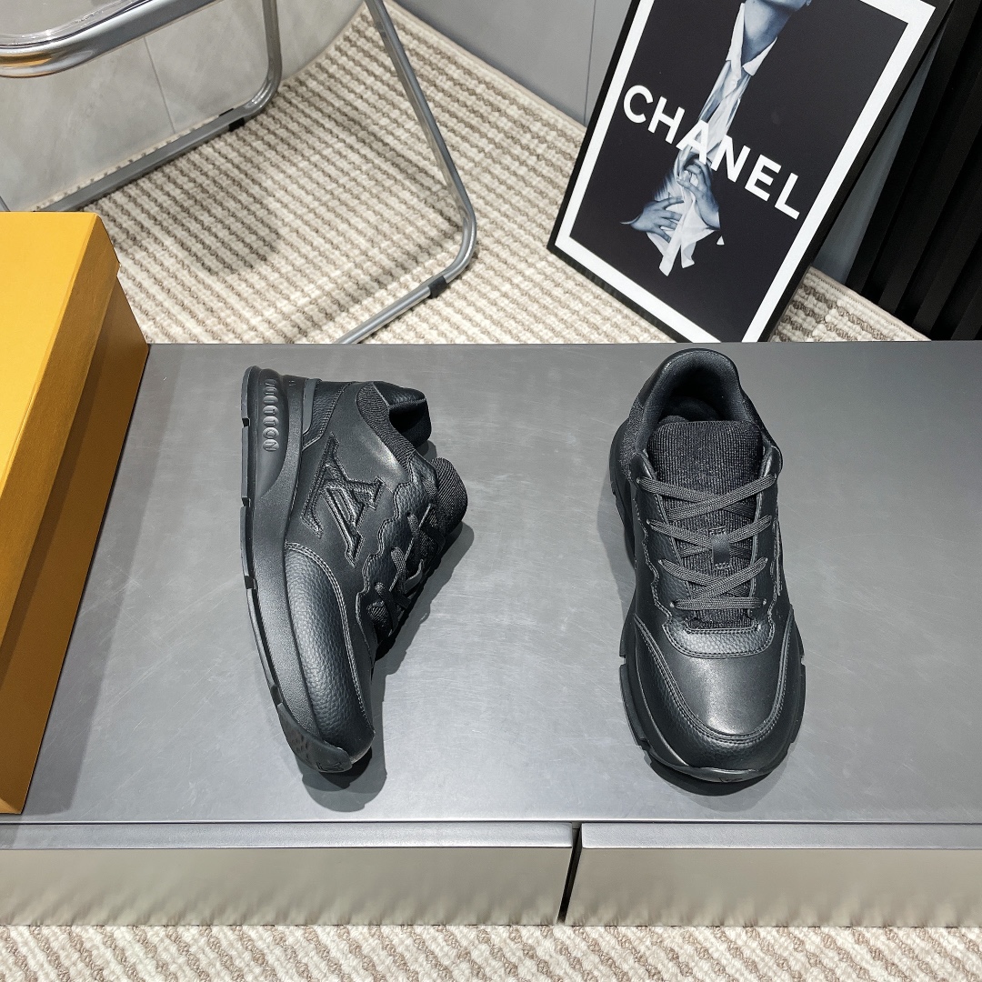 Louis Vuitton 25 Spring Black Leather Sneakers with TPU Outsole 6 i1743246082 5344 5