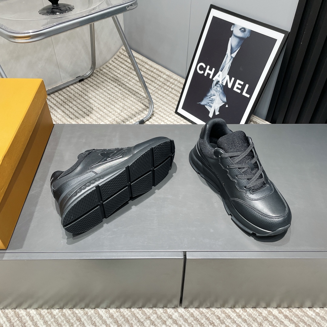 Louis Vuitton 25 Spring Black Leather Sneakers with TPU Outsole 10 i1743246082 6886 0