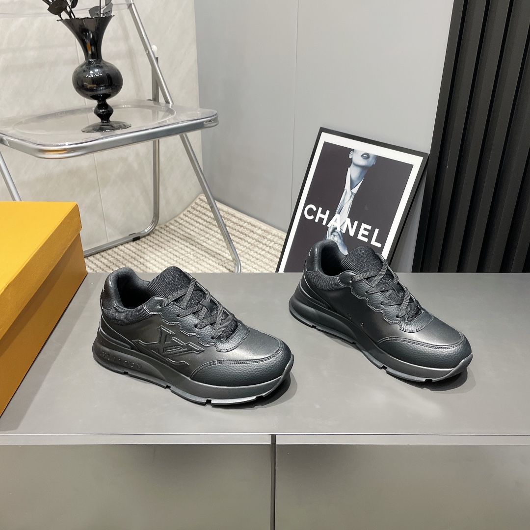 Louis Vuitton 25 Spring Black Leather Sneakers with TPU Outsole 4 i1743246082 9195 3