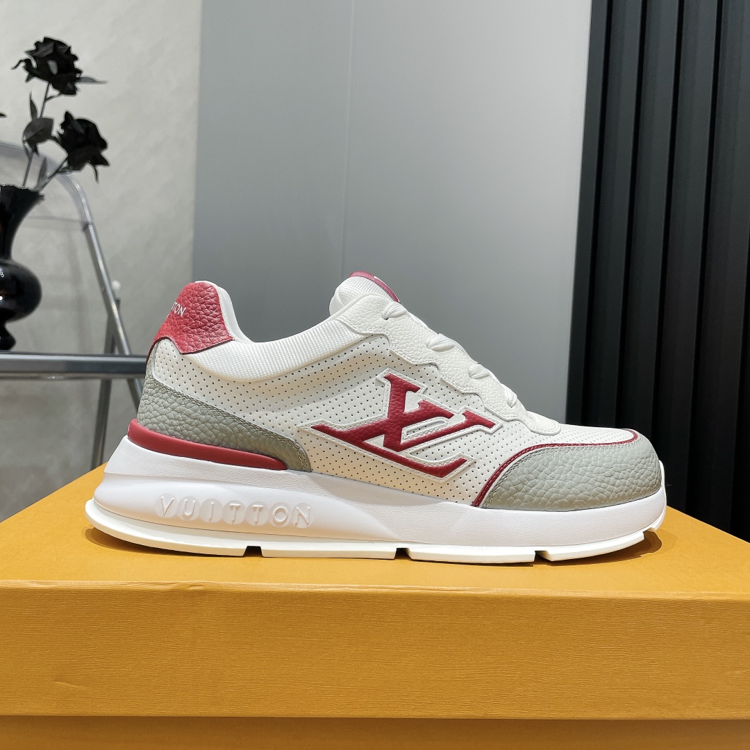 Louis Vuitton 25 Early Spring White Leather Sneakers with LV Logo 1 Louis Vuitton 25 Early Spring White Leather Sneakers with LV Logo