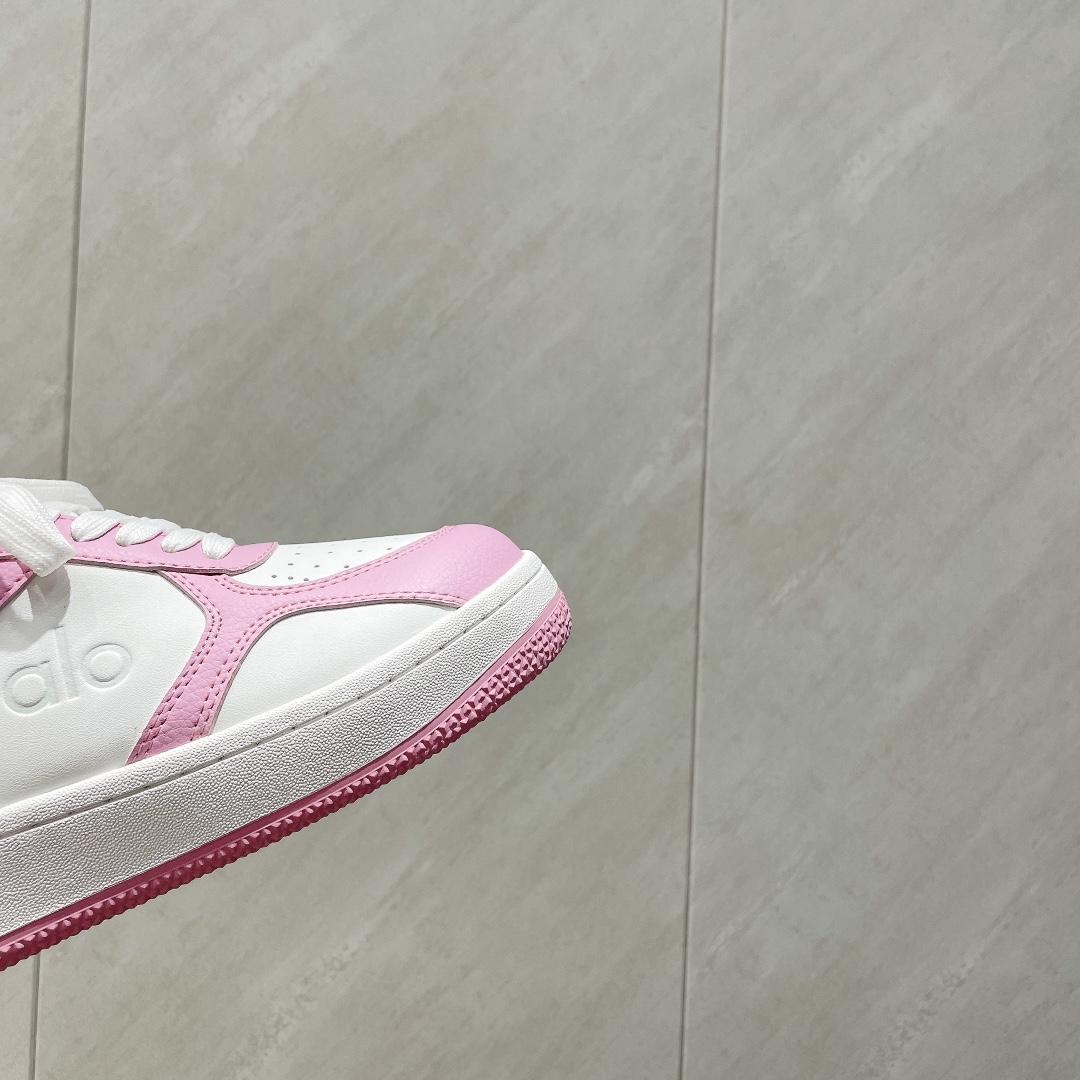 Alo Yoga Women's Chunky Sole Mule Sneakers in Pink and White Leather 9 i1744442016 1216 3