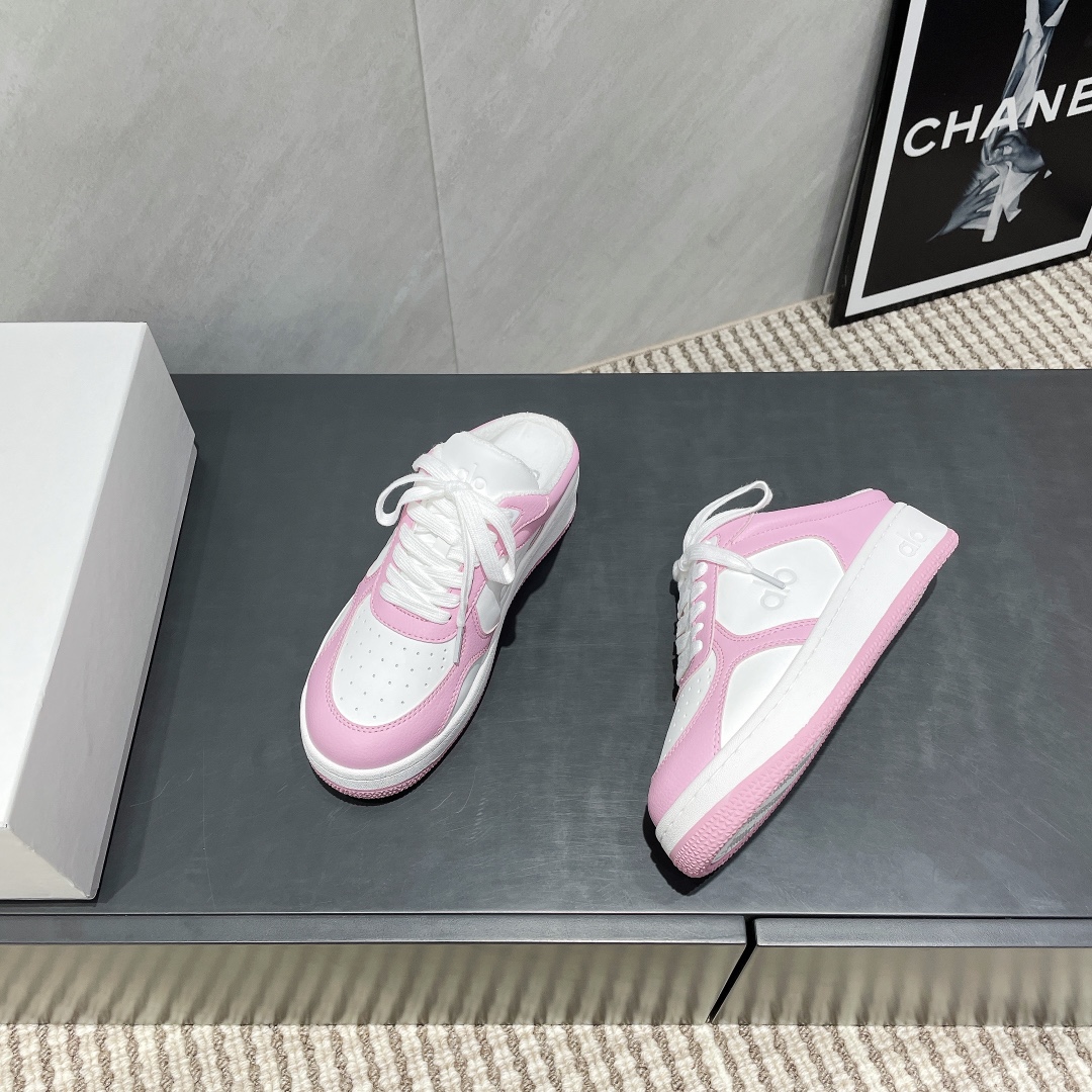 Alo Yoga Women's Chunky Sole Mule Sneakers in Pink and White Leather 6 i1744442016 2374 0